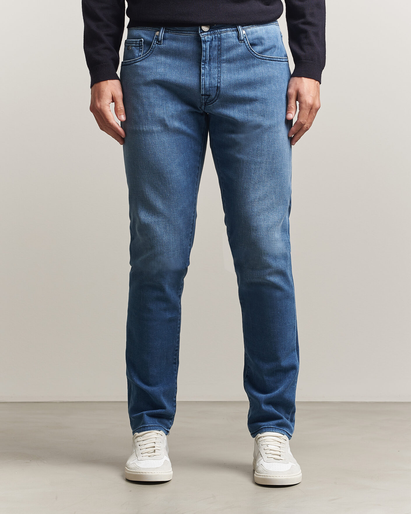 Uomini | Jeans | Tramarossa | Michelangelo Stretch Relax Jeans Mid Blue