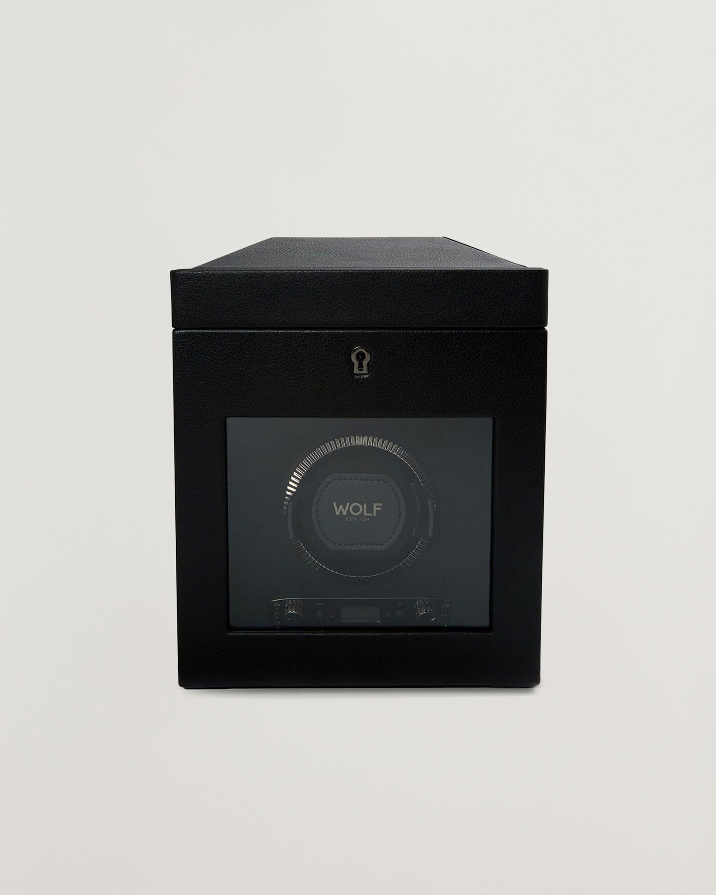 Uomini | WOLF British Racing Single Watch Winder With Storage Black | WOLF | British Racing Single Watch Winder With Storage Black