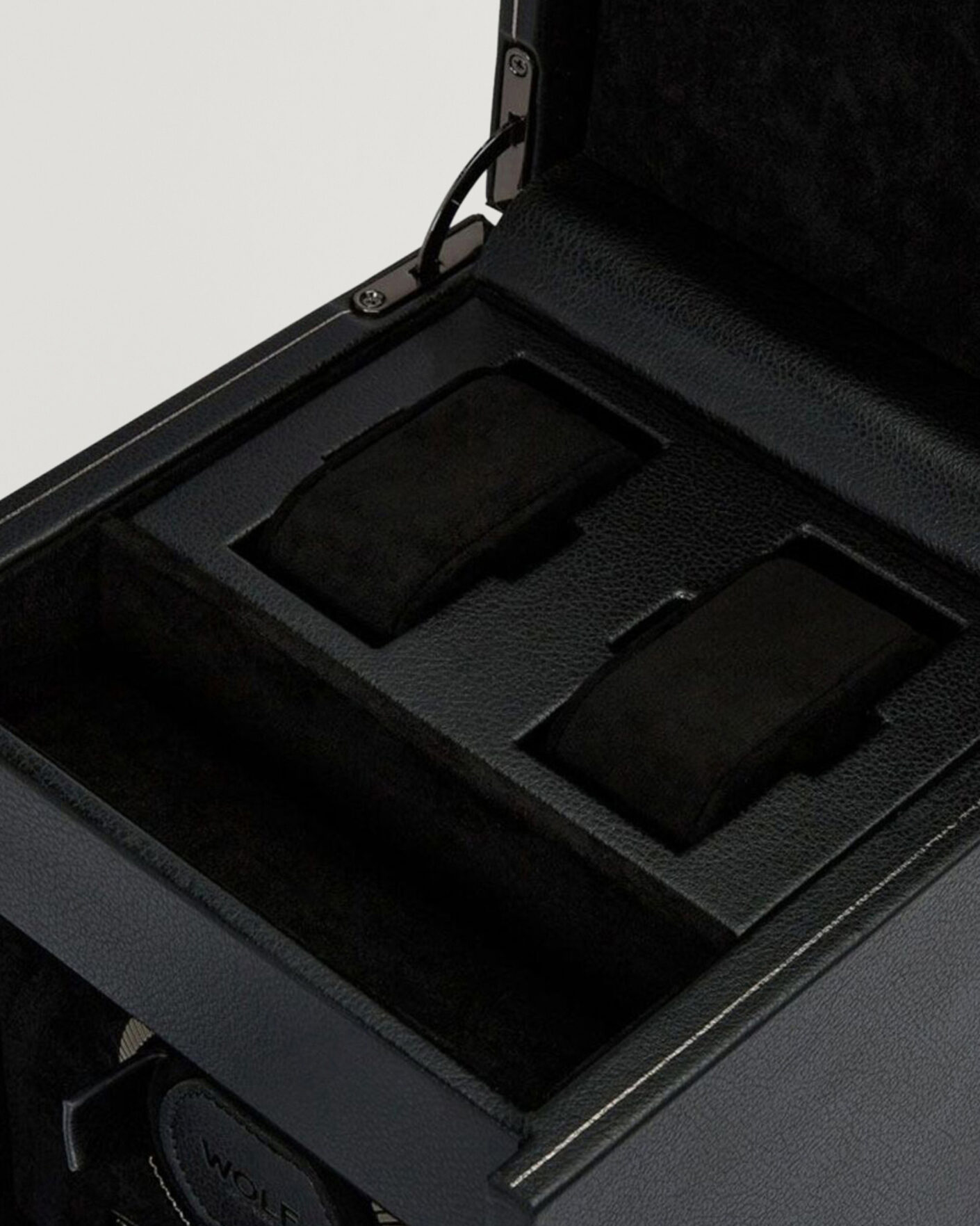 Uomini | WOLF British Racing Single Watch Winder With Storage Black | WOLF | British Racing Single Watch Winder With Storage Black