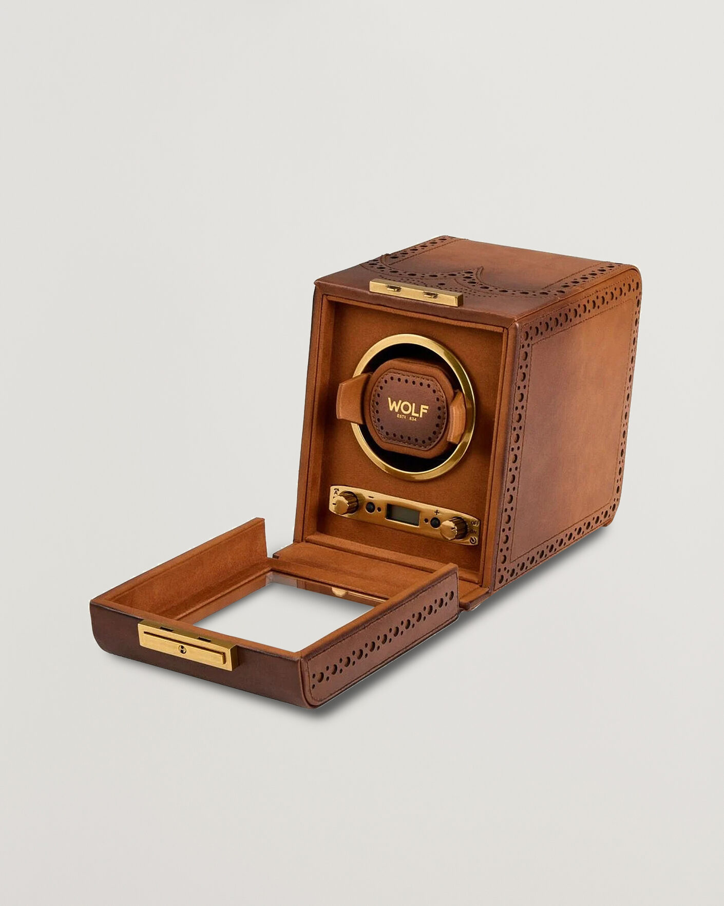 Uomini | Orologi & Portagioielli | WOLF | Brouge Single Watch Winder Burnished Brown