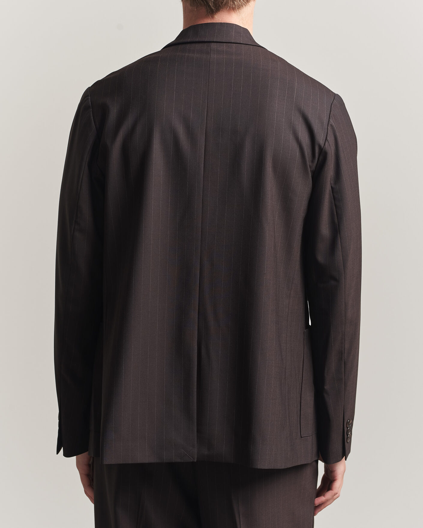 Uomini | Blazers | NN07 | Jordin Pinstriped Double Breasted Blazer Dark Brown
