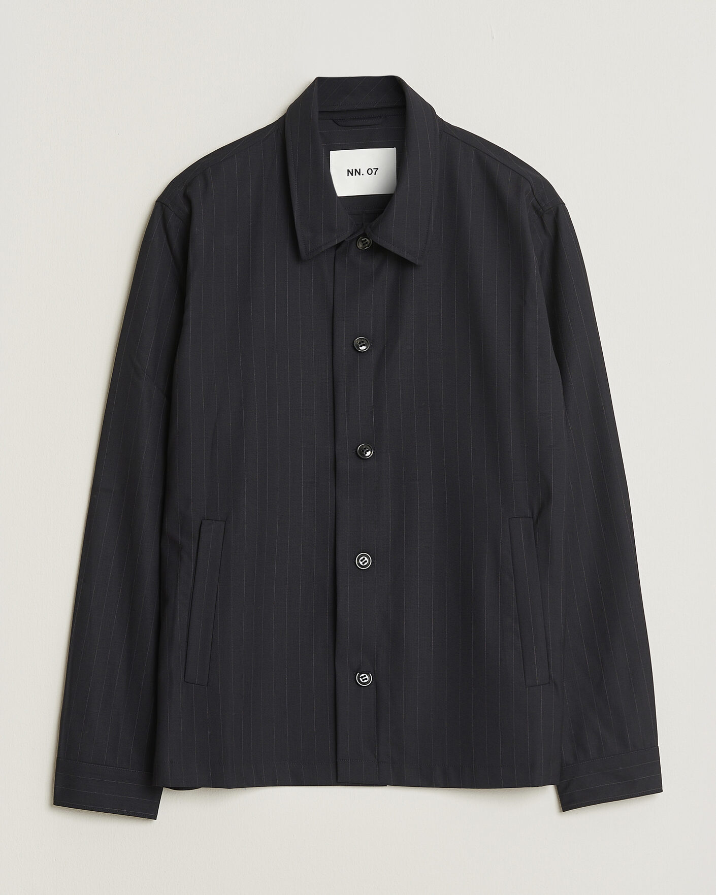 Uomini | Camicie | NN07 | Zander Pinstriped Overshirt Navy Blue