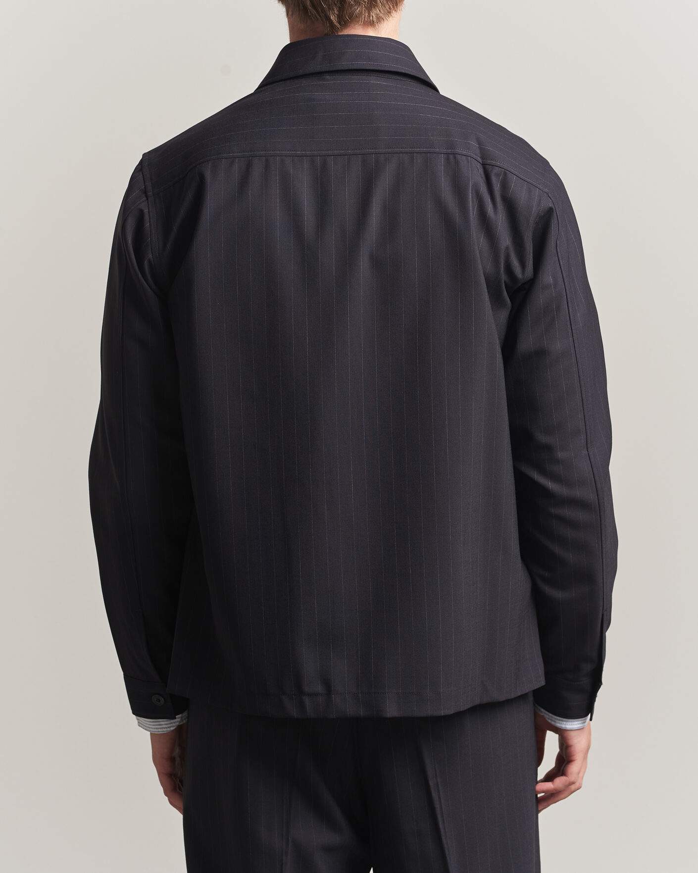 Uomini | Camicie | NN07 | Zander Pinstriped Overshirt Navy Blue