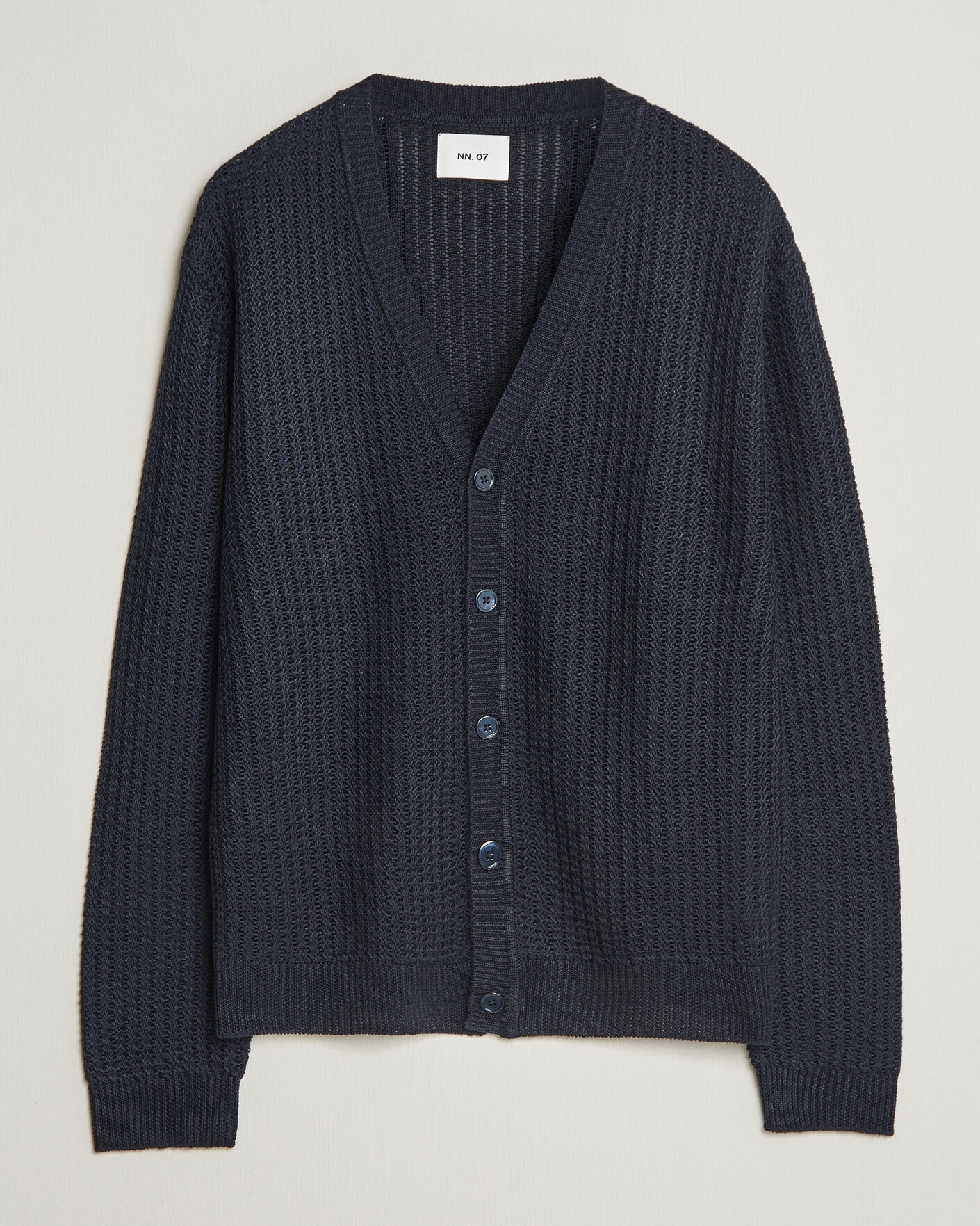 Uomini | Maglieria | NN07 | Tim Linen Knitted Cardigan Navy Blue