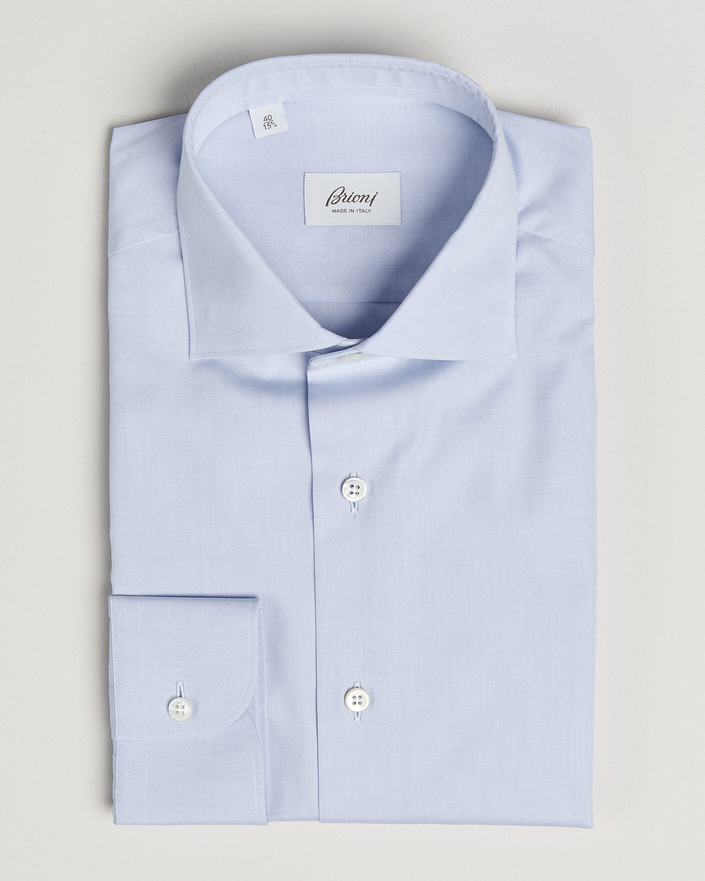 Uomini | Camicie | Brioni | Poplin Cotton Dress Shirt Light Blue