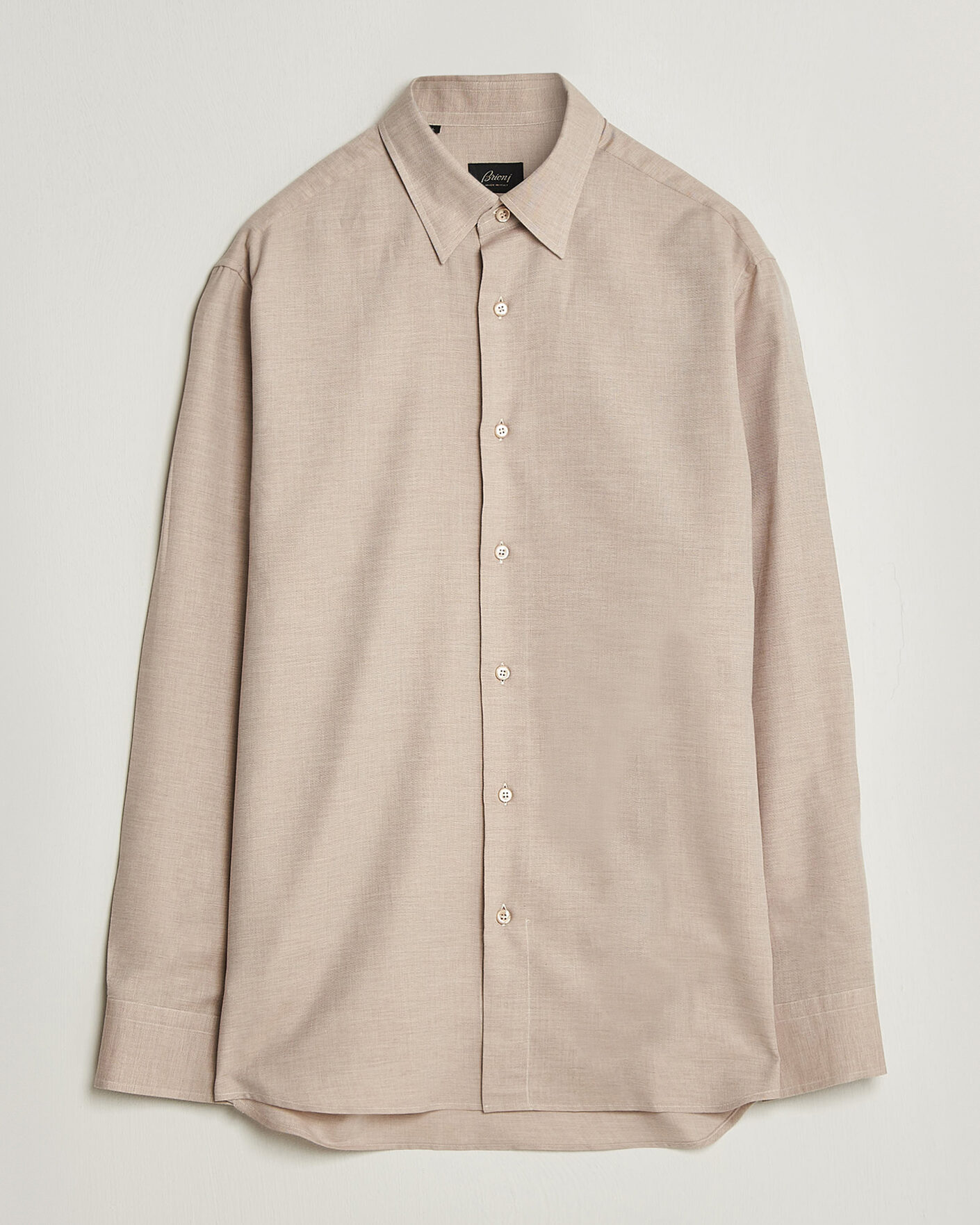 Uomini | Camicie | Brioni | Cotton/Cashmere Flannel Shirt Beige