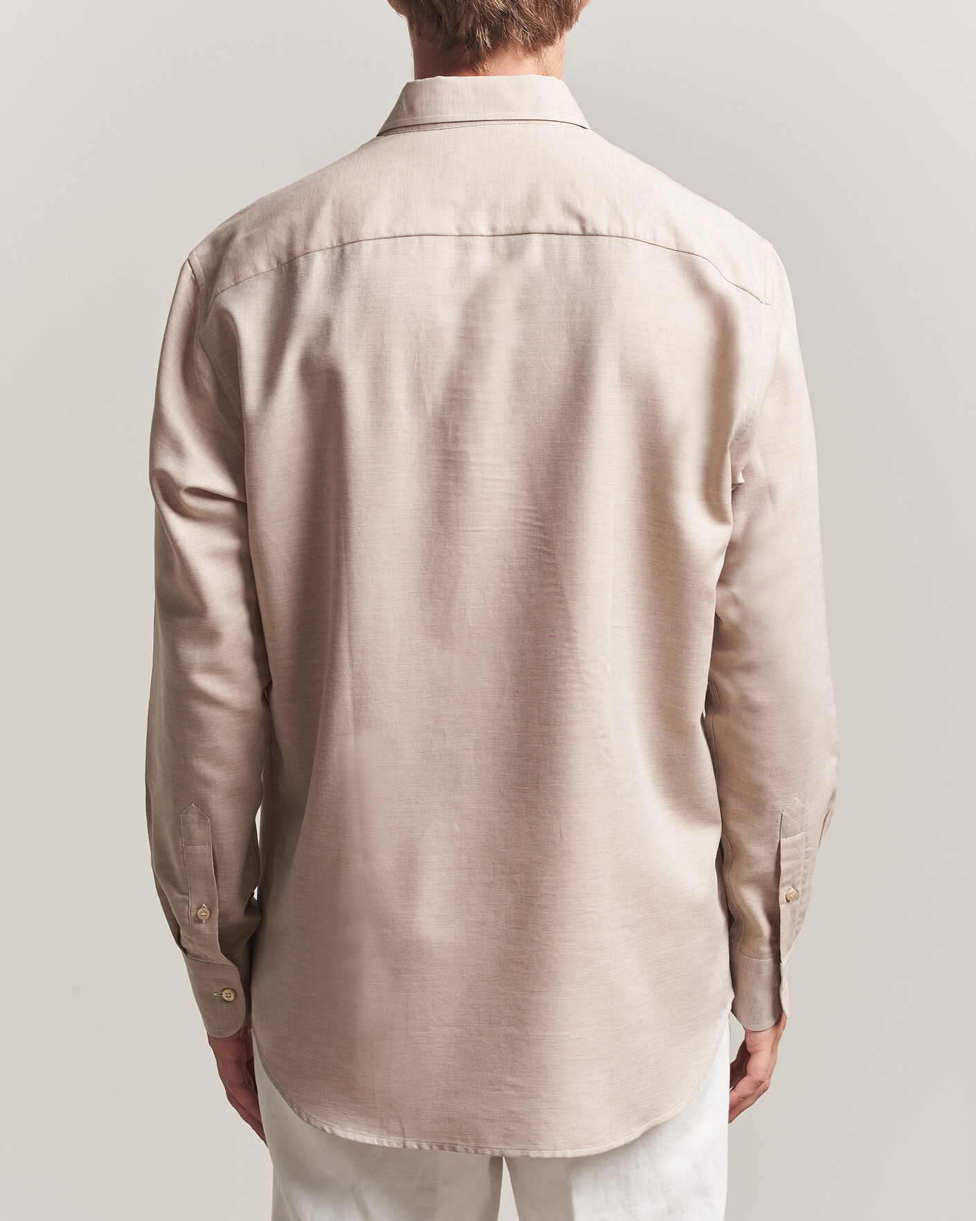 Uomini | Camicie | Brioni | Cotton/Cashmere Flannel Shirt Beige