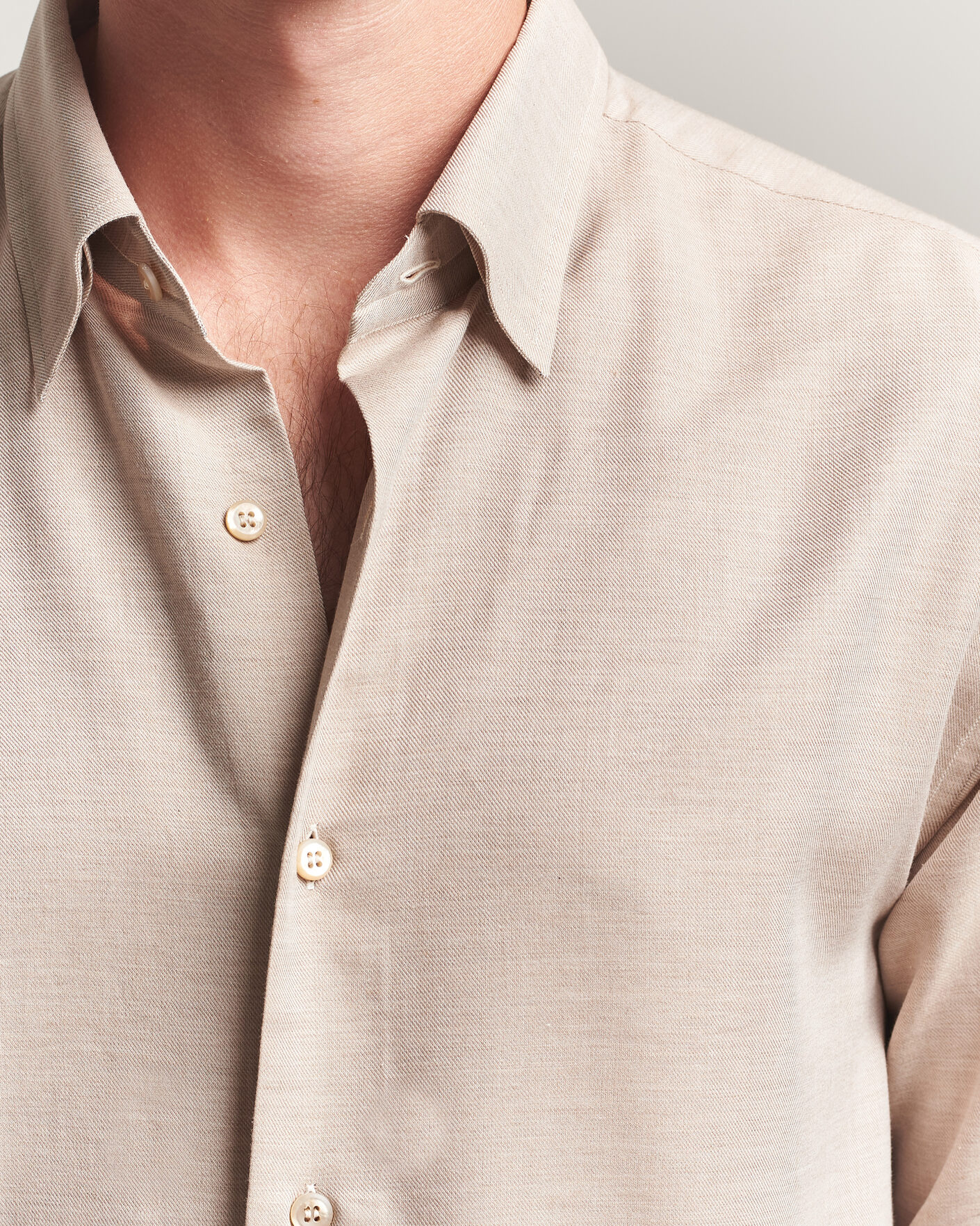Uomini | Camicie | Brioni | Cotton/Cashmere Flannel Shirt Beige