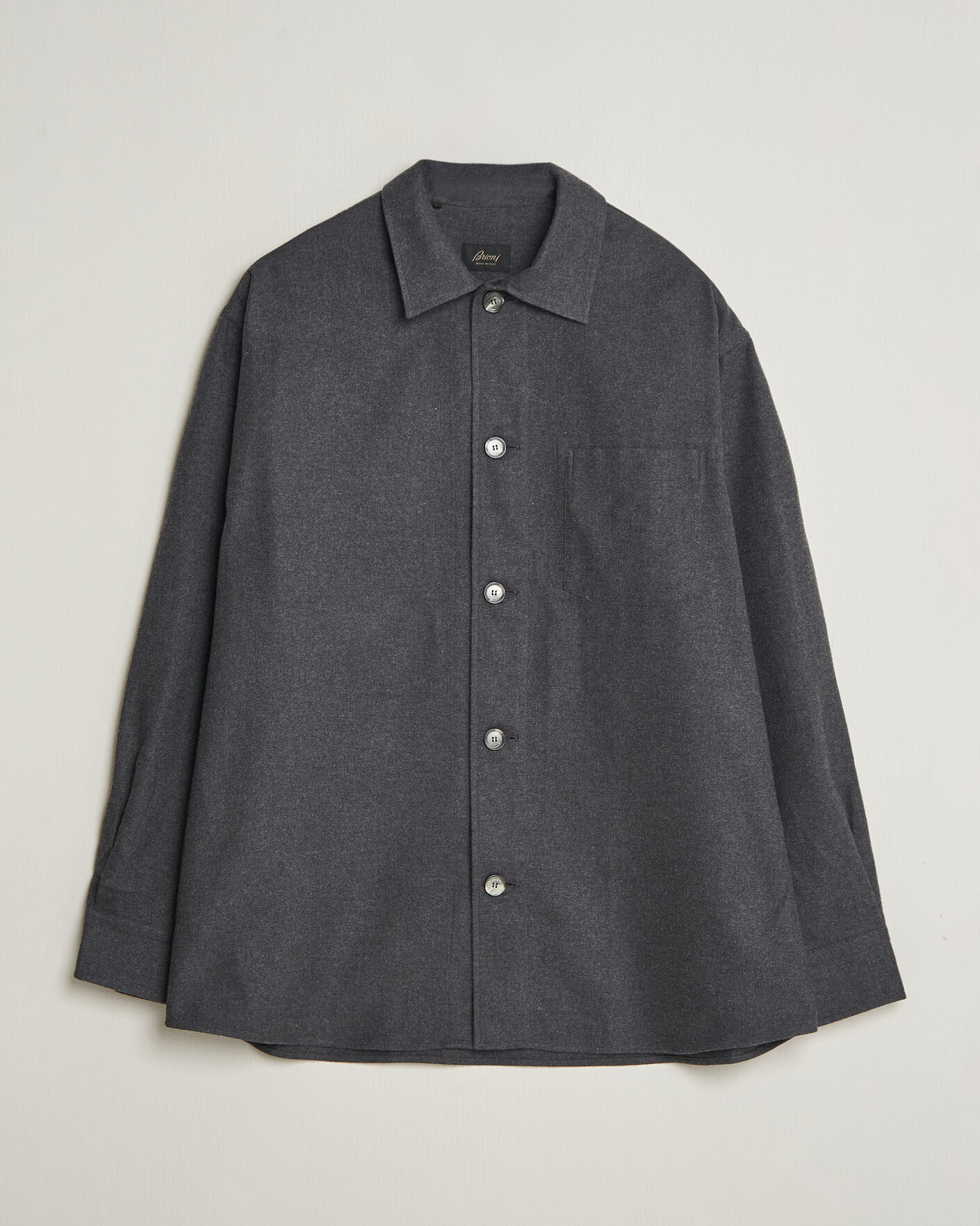 Uomini | Camicie | Brioni | Cotton/Cashmere Overshirt Grey Melange