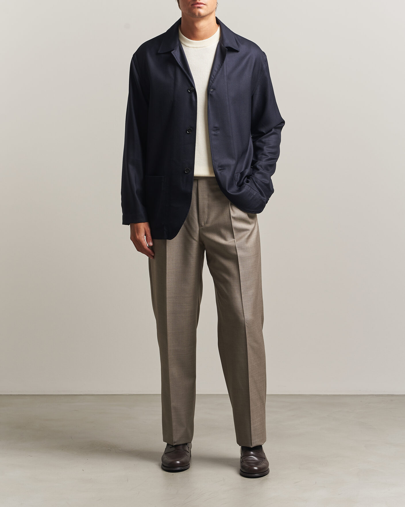 Uomini | Giacche | Brioni | Wool/Cashmere Shirt Jacket Navy