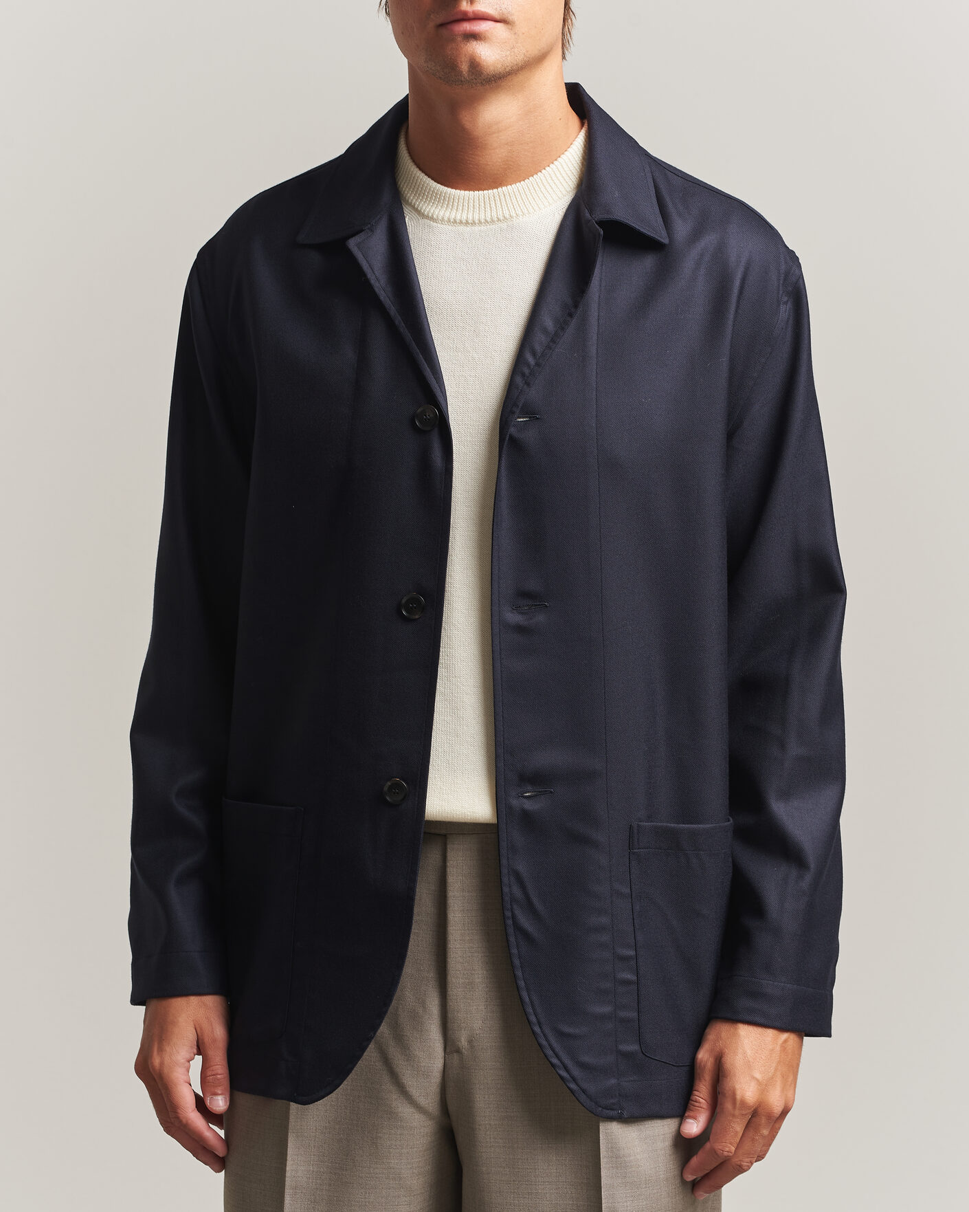 Uomini | Giacche | Brioni | Wool/Cashmere Shirt Jacket Navy