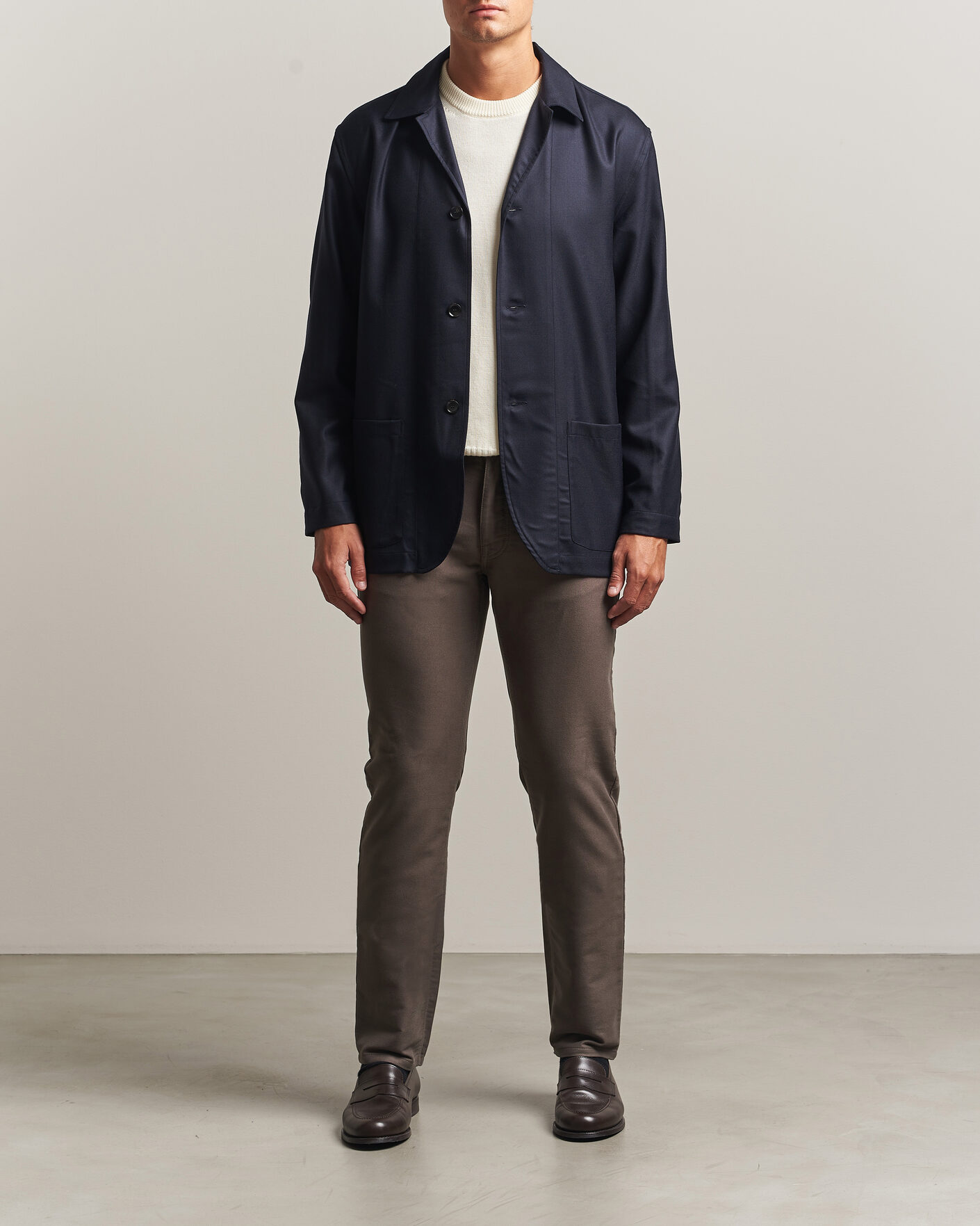 Uomini | Pantaloni | Brioni | 5-Pocket Moleskine Pants Grey
