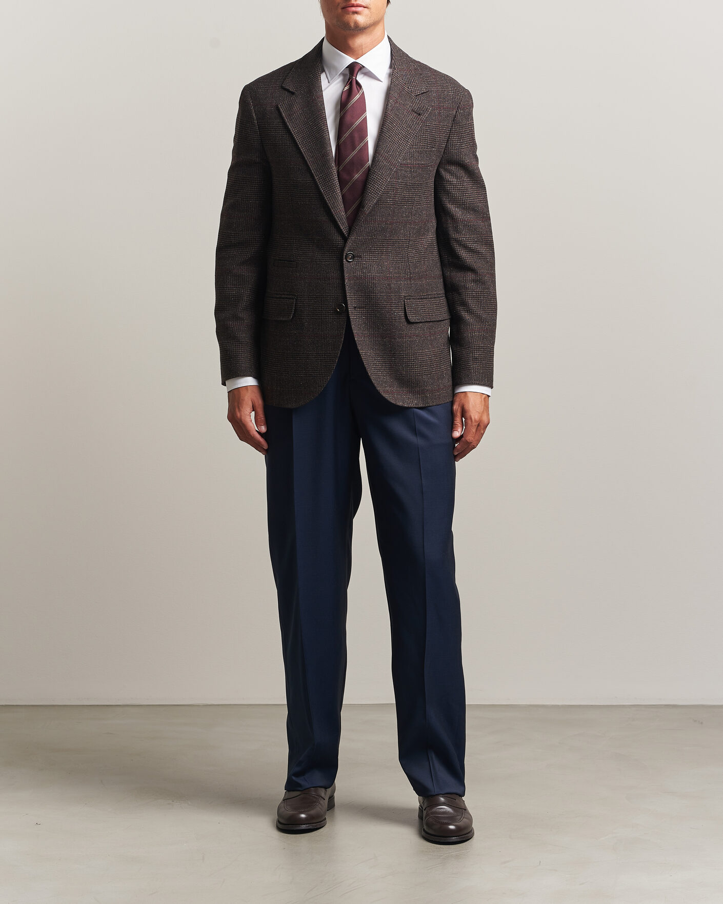 Uomini | Pantaloni | Brioni | Capri Wool Trousers Navy