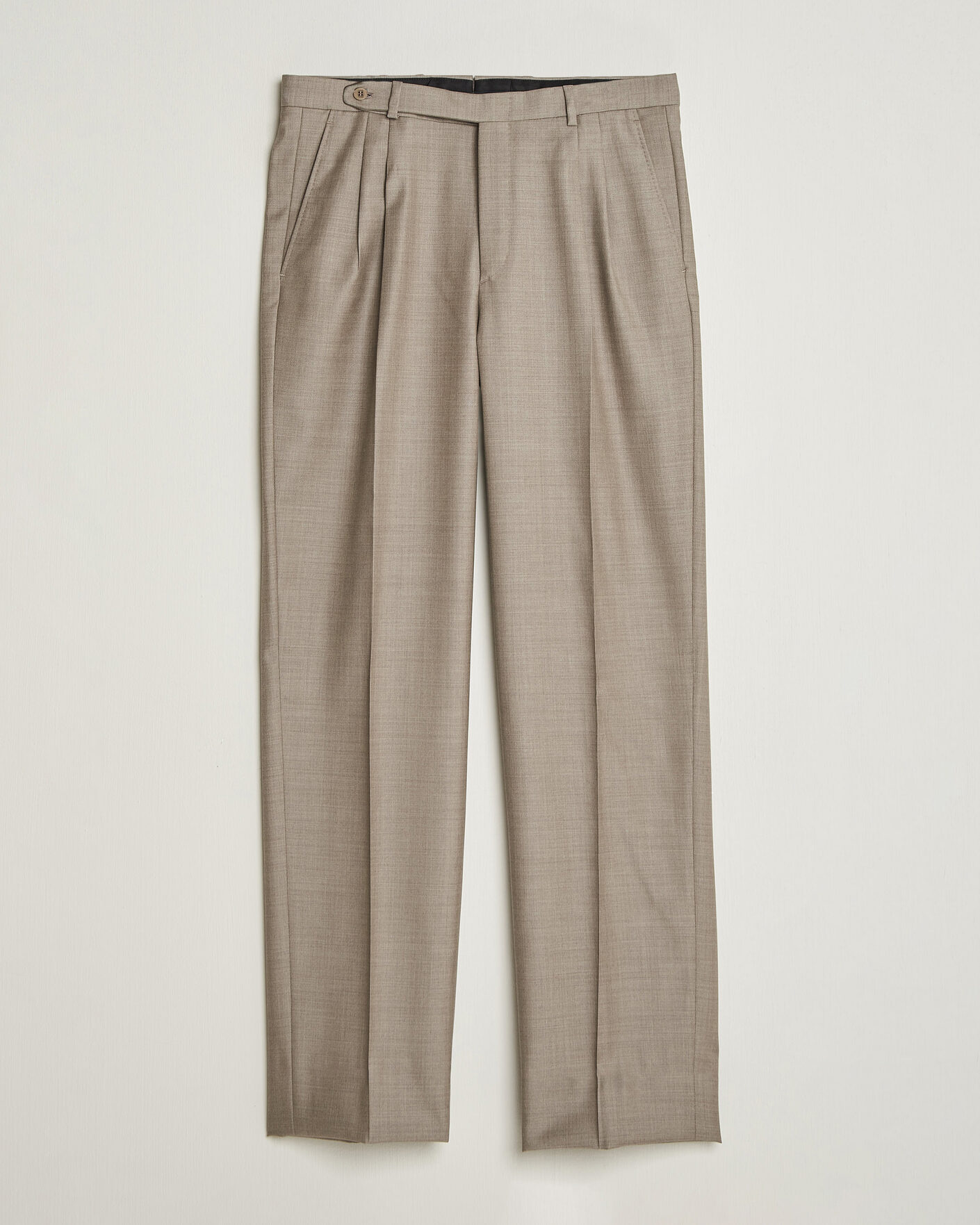 Uomini | Pantaloni | Brioni | Capri Wool Trousers Beige