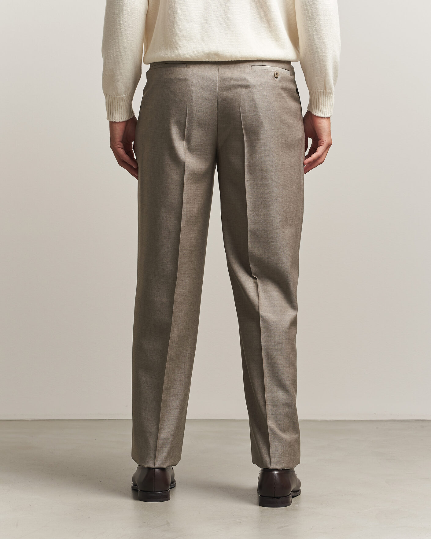 Uomini | Pantaloni | Brioni | Capri Wool Trousers Beige