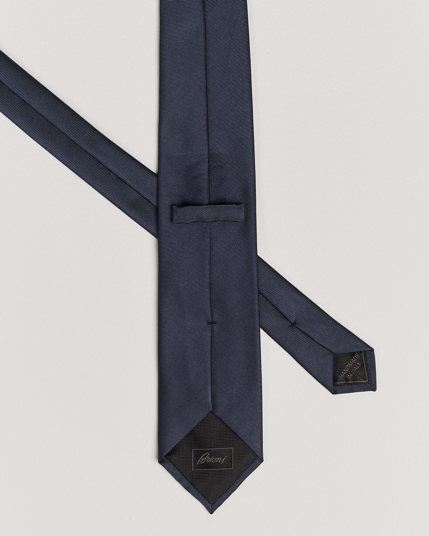 Uomini | Cravatte | Brioni | Embroidered Logo Silk Tie Navy