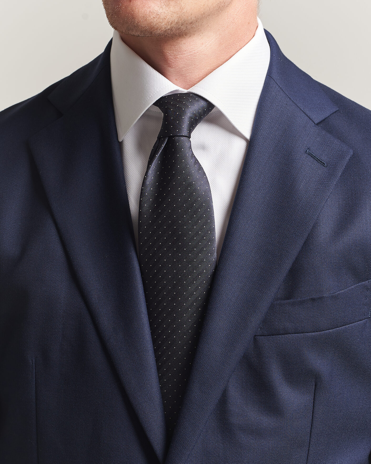 Uomini | Cravatte | Brioni | Jacquard Dot Silk Tie Navy