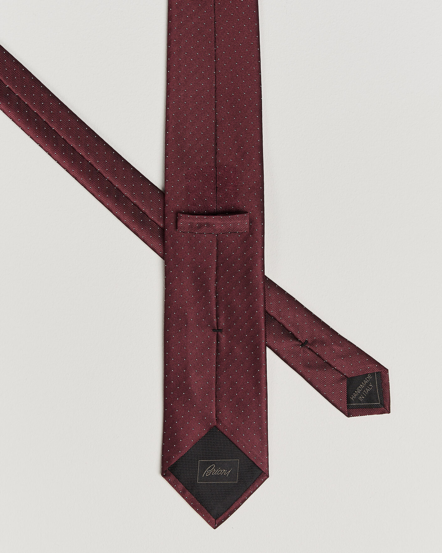 Uomini | Cravatte | Brioni | Jacquard Dot Silk Tie Burgundy