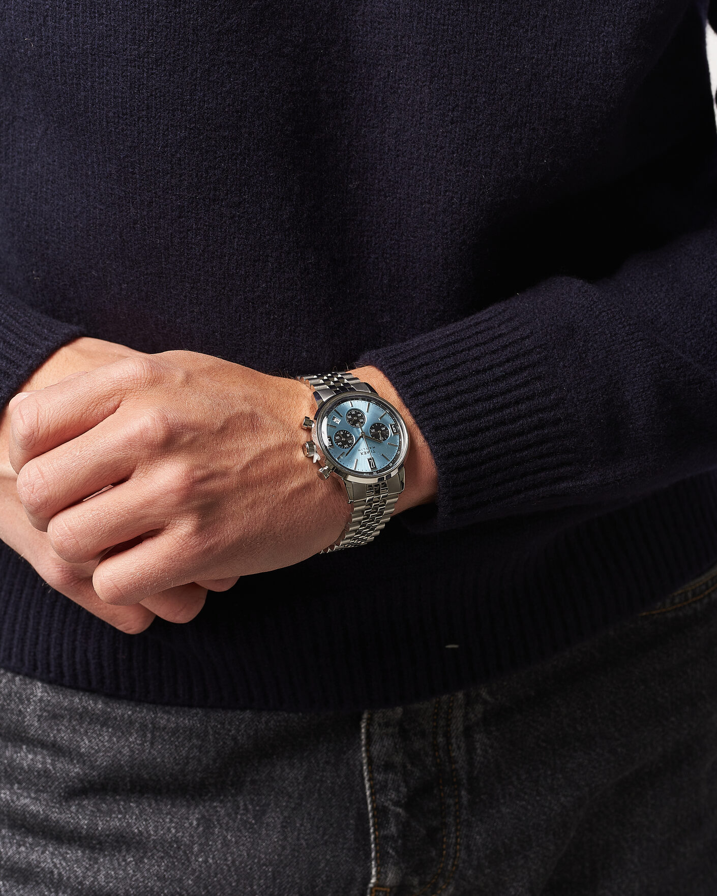 Uomini | Timex Marlin Quartz Chronograph Steel 40mm Ice Blue Dial | Timex | Marlin Quartz Chronograph Steel 40mm Ice Blue Dial