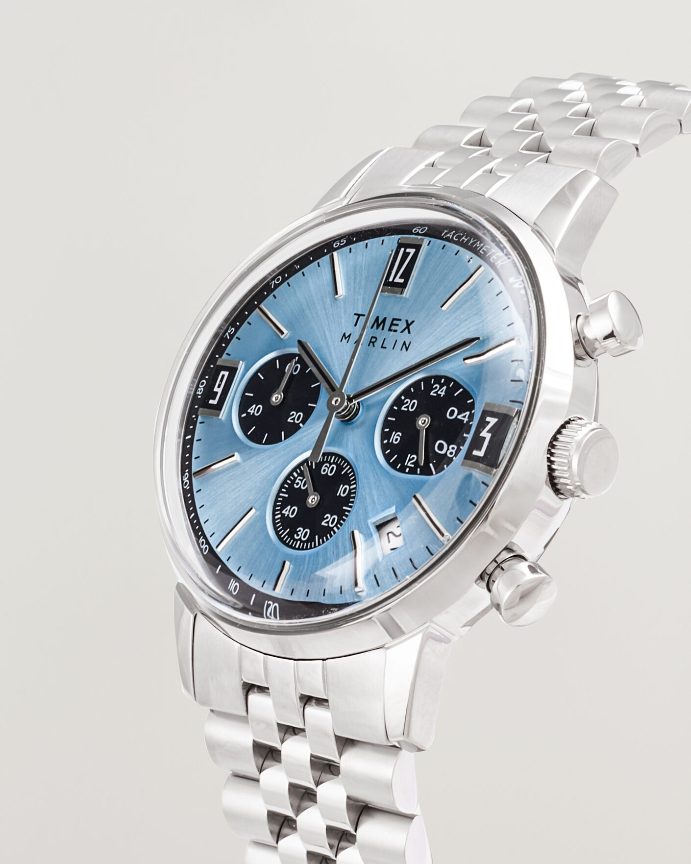 Uomini | Timex Marlin Quartz Chronograph Steel 40mm Ice Blue Dial | Timex | Marlin Quartz Chronograph Steel 40mm Ice Blue Dial