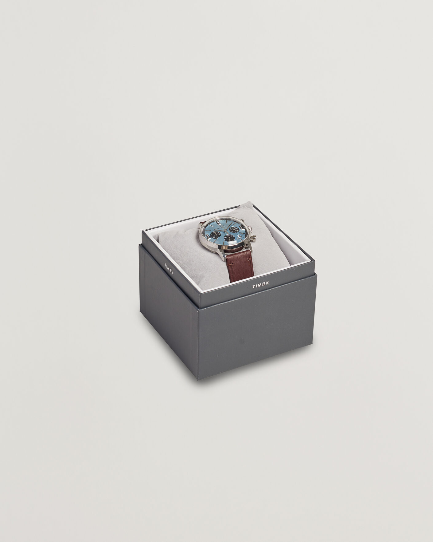 Uomini | Timex Marlin Quartz Chronograph Leather 40mm Ice Blue Dial | Timex | Marlin Quartz Chronograph Leather 40mm Ice Blue Dial