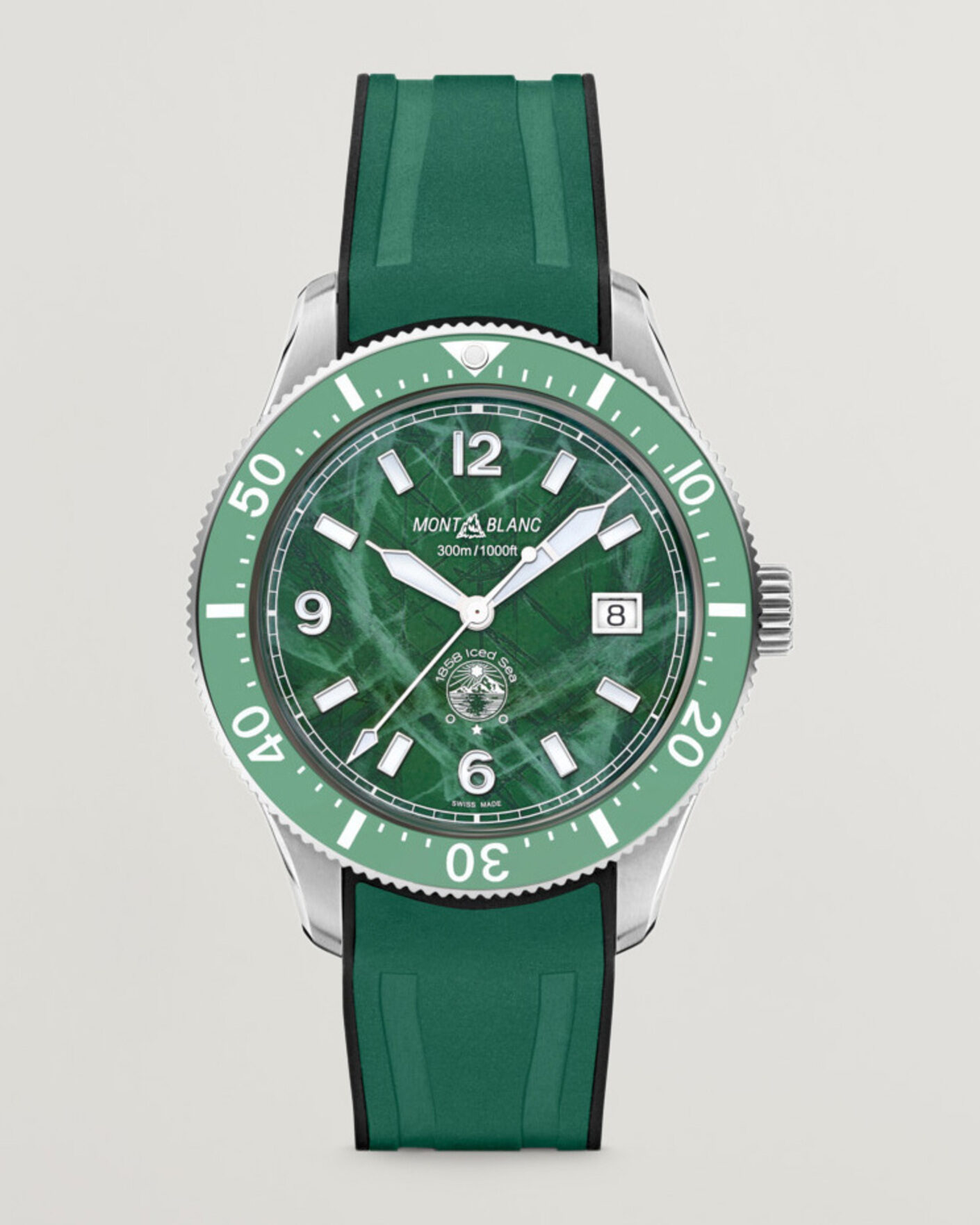 Uomini | Montblanc Iced Sea Automatic Date Rubber Strap Green | Montblanc | Iced Sea Automatic Date Rubber Strap Green