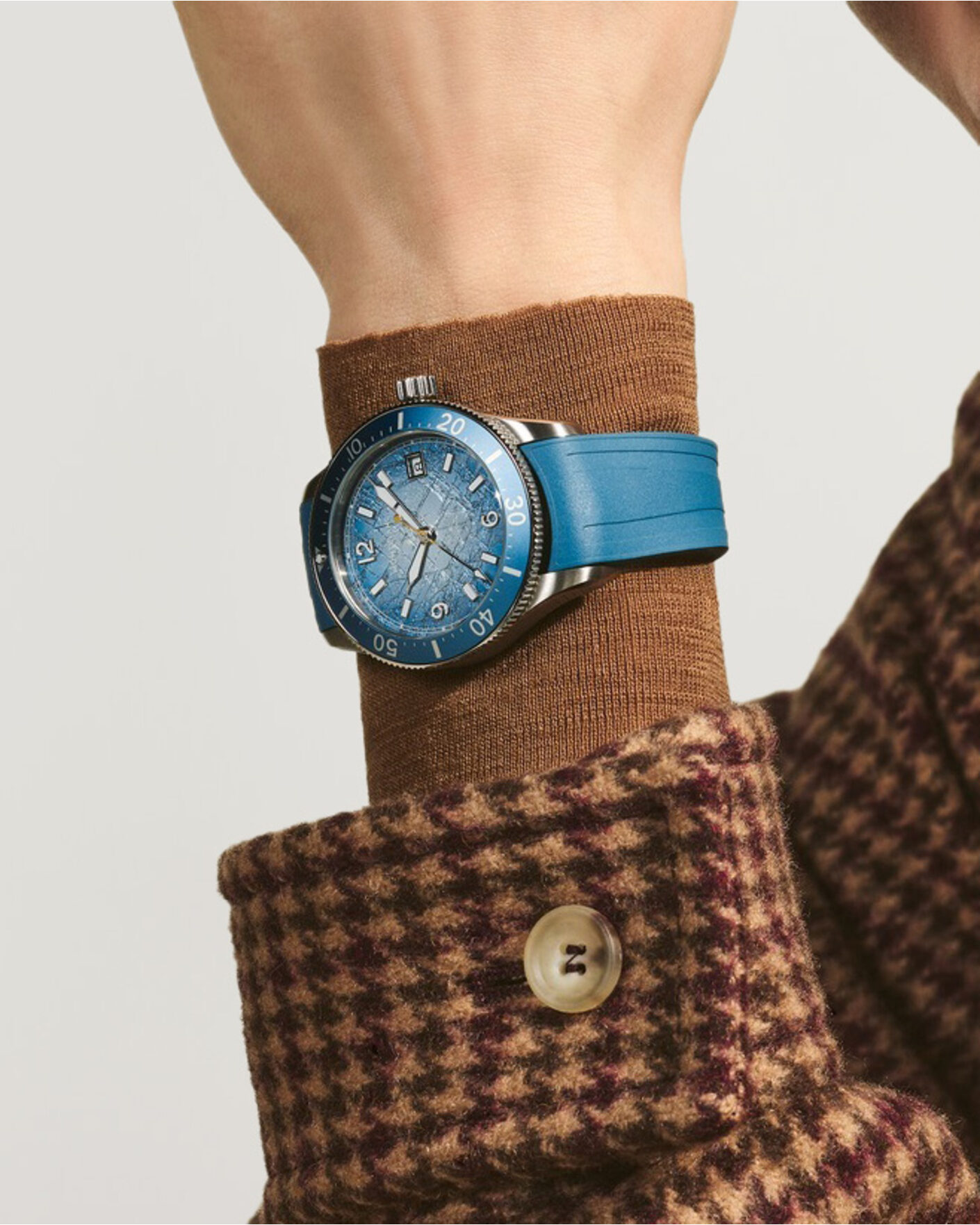 Uomini | Montblanc Iced Sea Automatic Date 0 Oxygen Rubber Strap Light Blue | Montblanc | Iced Sea Automatic Date 0 Oxygen Rubber Strap Light Blue