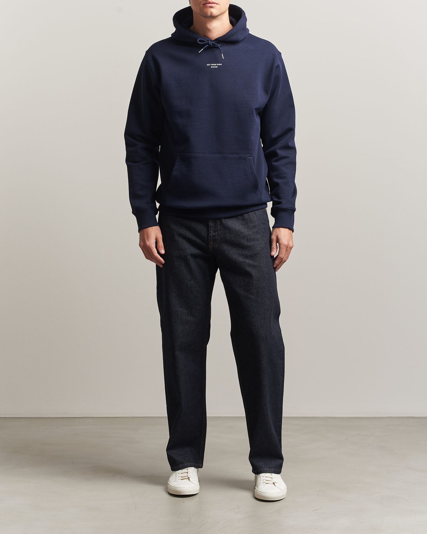 Uomini | Maglieria | Drôle de Monsieur | Classic Slogan Hoodie Navy