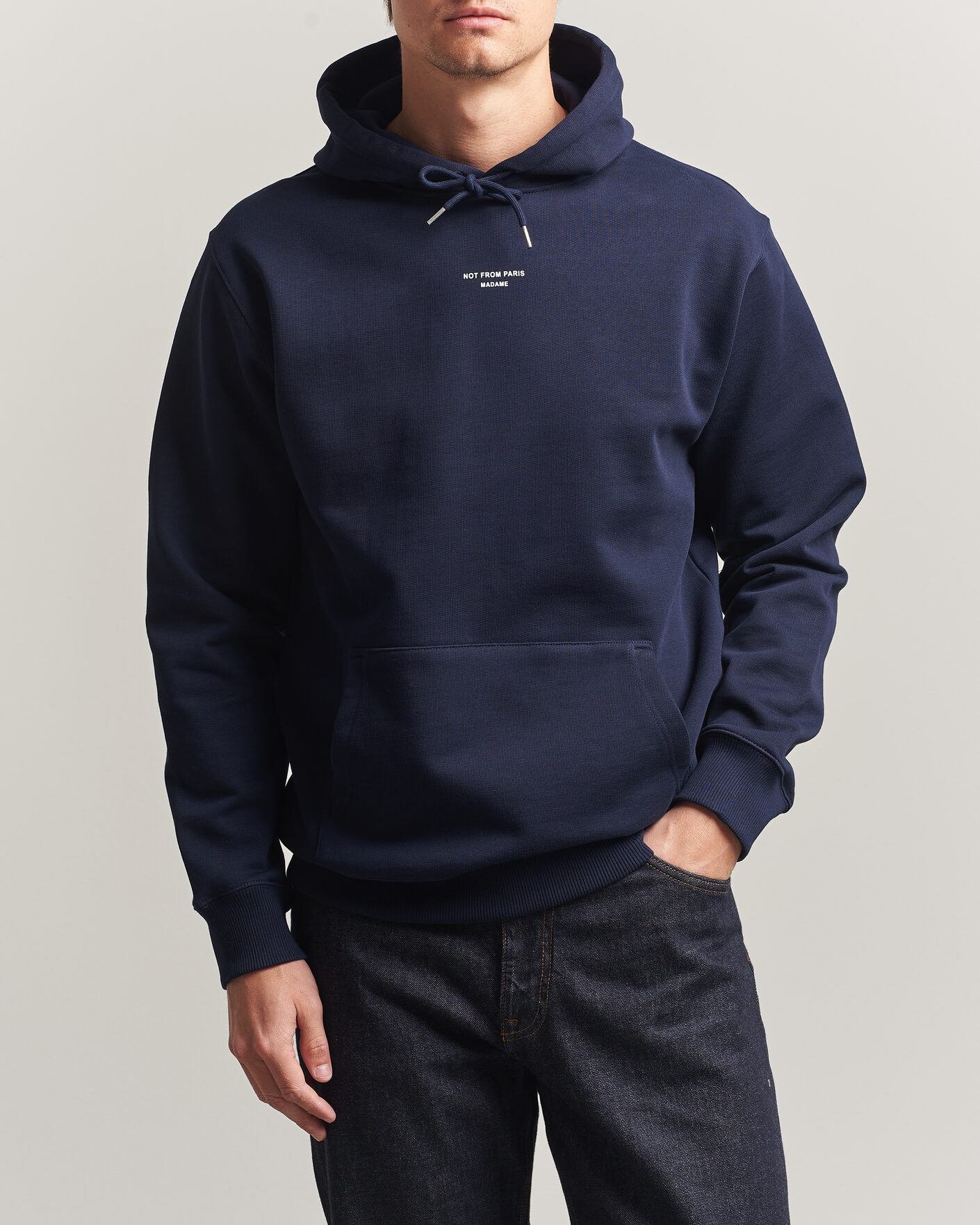 Uomini | Maglieria | Drôle de Monsieur | Classic Slogan Hoodie Navy