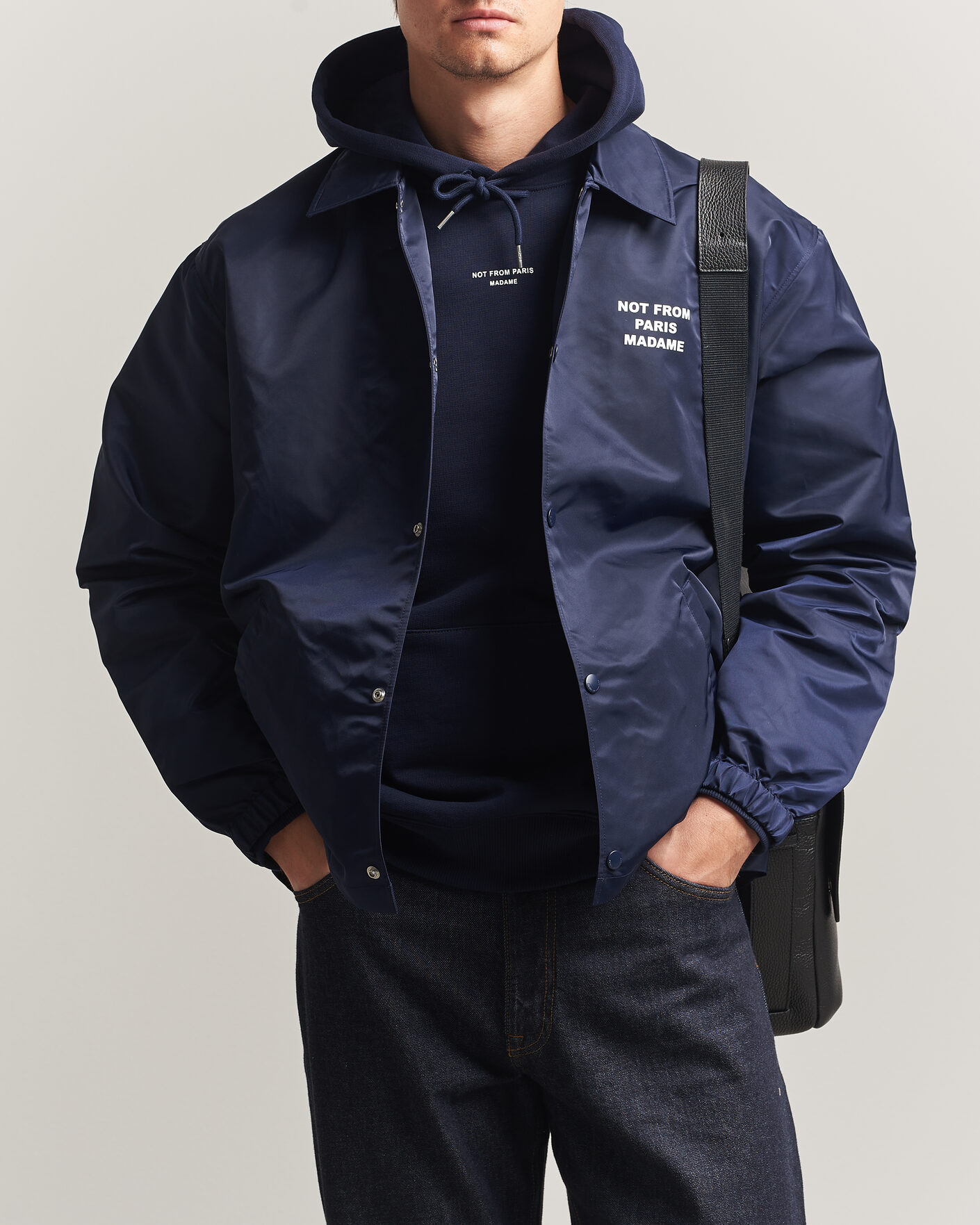 Uomini | Giacche | Drôle de Monsieur | La Veste Slogan Jacket Navy
