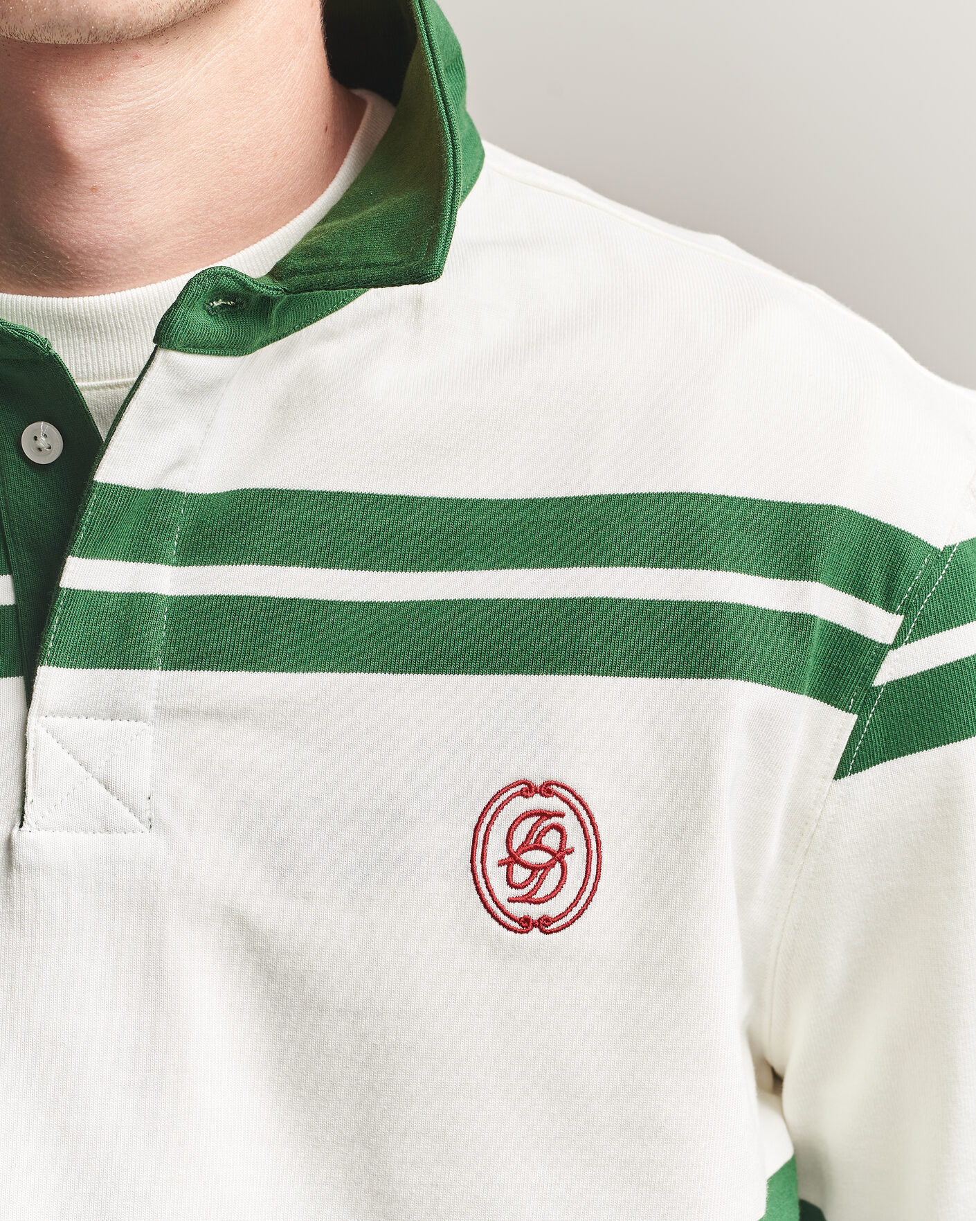 Uomini | Maglieria | Drôle de Monsieur | Ornament Striped Rugger Water Green