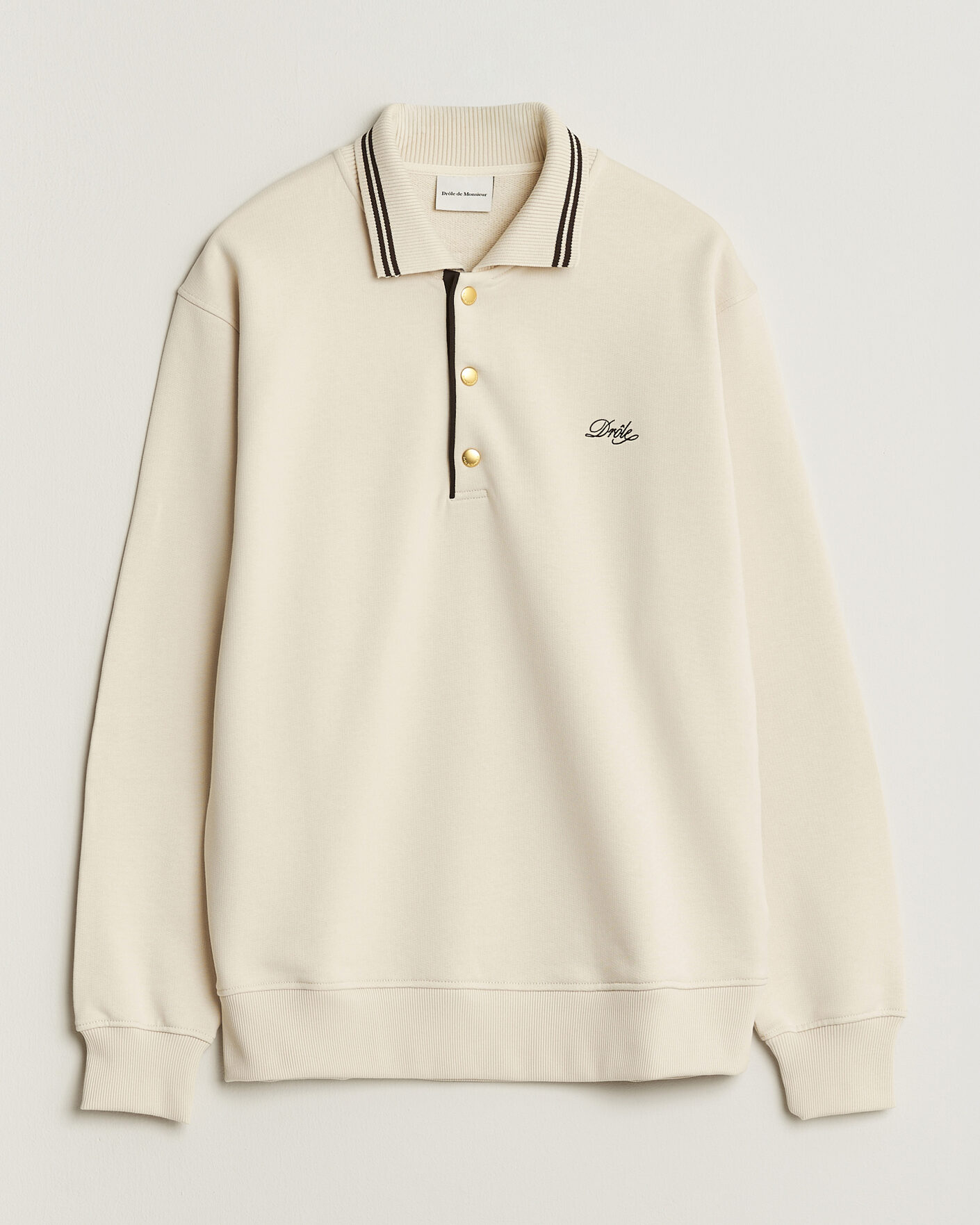 Uomini | Maglieria | Drôle de Monsieur | Tipped Rugger Light Sand