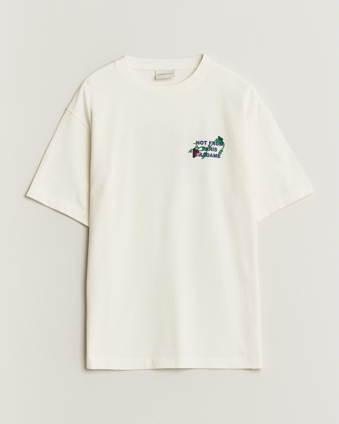 Uomini | T-shirt | Drôle de Monsieur | Vine Embroidered Slogan T-Shirt Off White