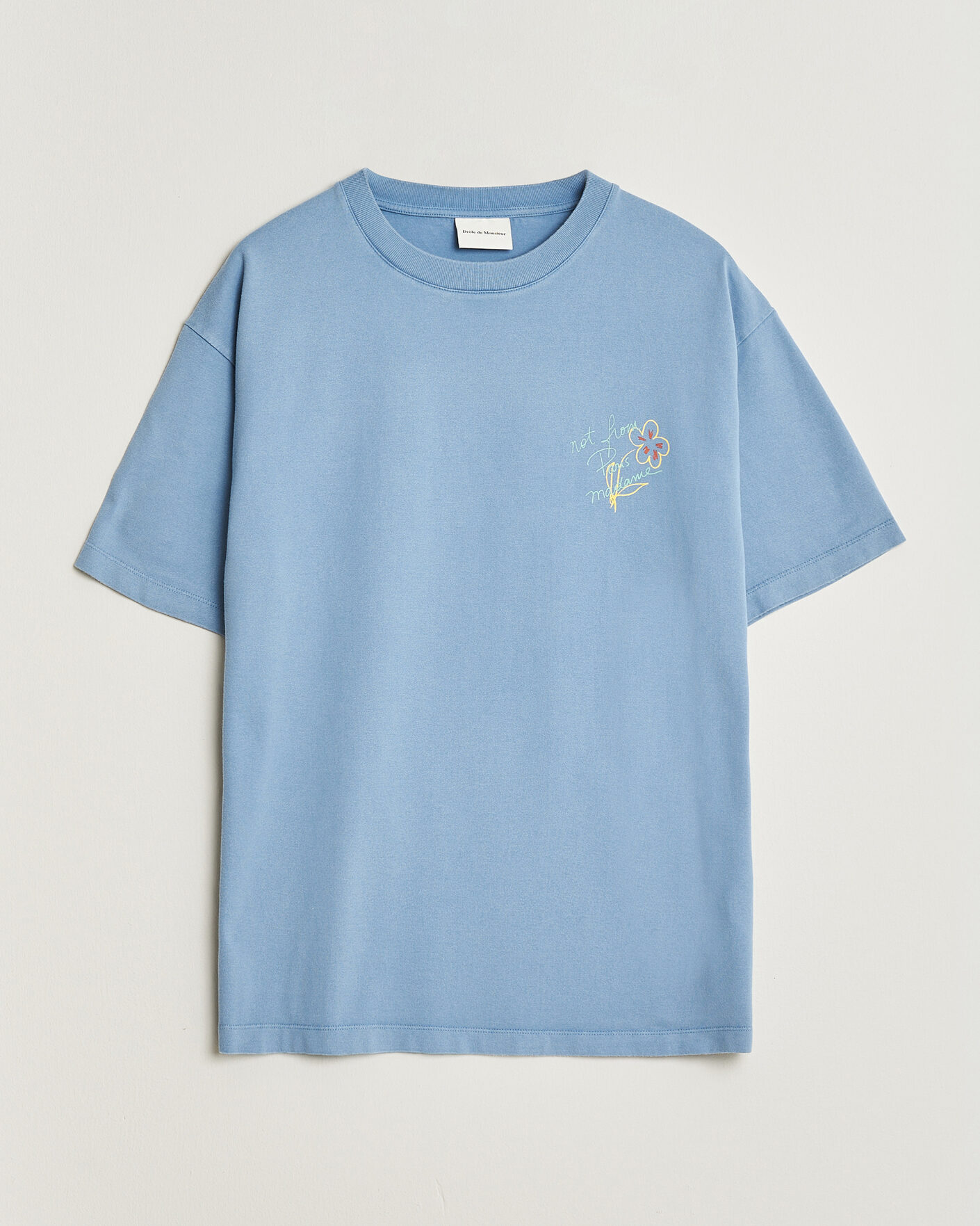 Uomini | T-shirt | Drôle de Monsieur | Esquisse Slogan T-shirt Light Blue