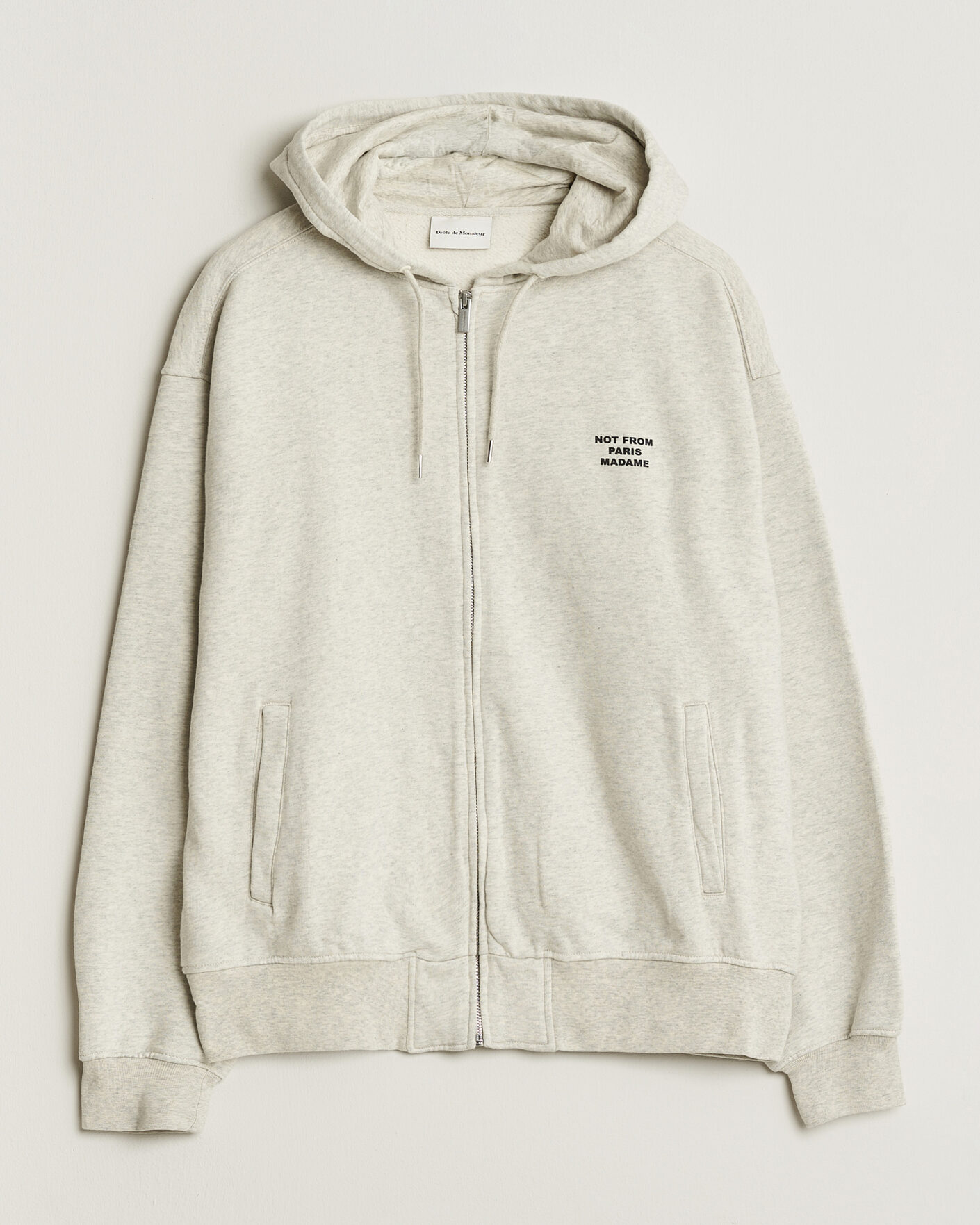 Uomini | Maglieria | Drôle de Monsieur | Slogan Full Zip Hoodie Grey