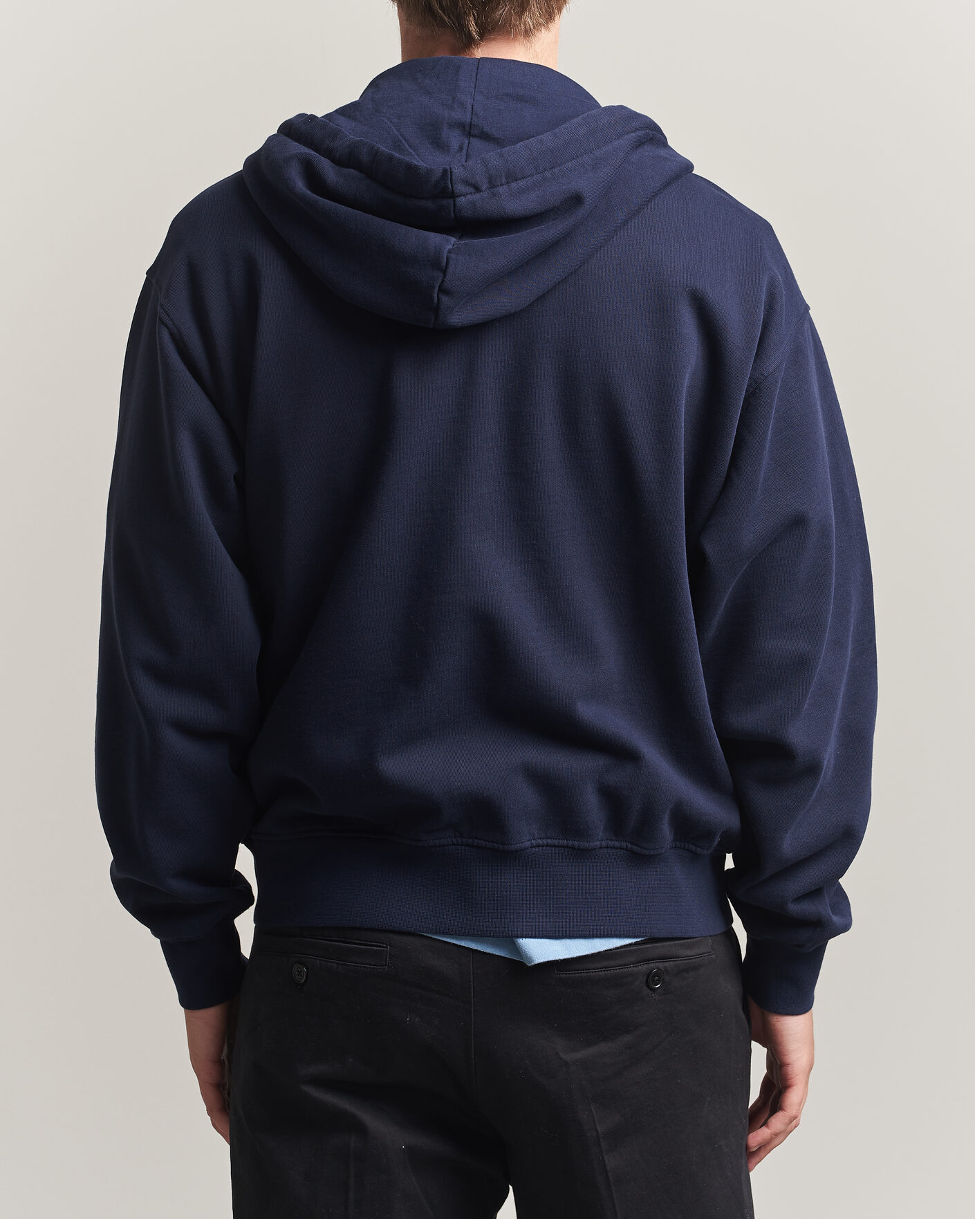 Uomini | Maglieria | Drôle de Monsieur | Slogan Full Zip Hoodie Navy