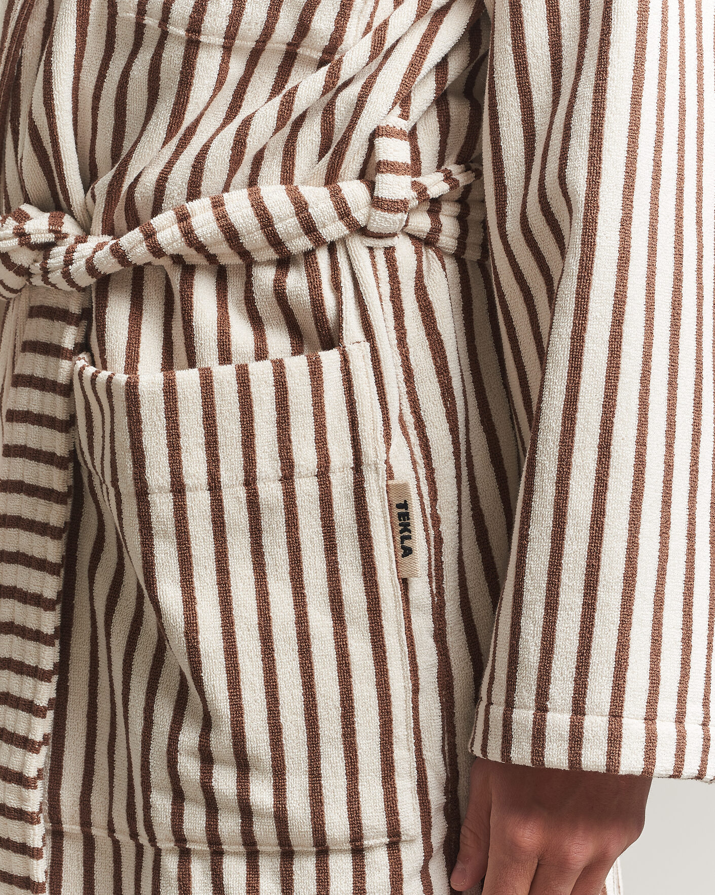 Uomini | Accappatoi & Pigiami | Tekla | Organic Terry Classic Bathrobe Kodiak Stripes