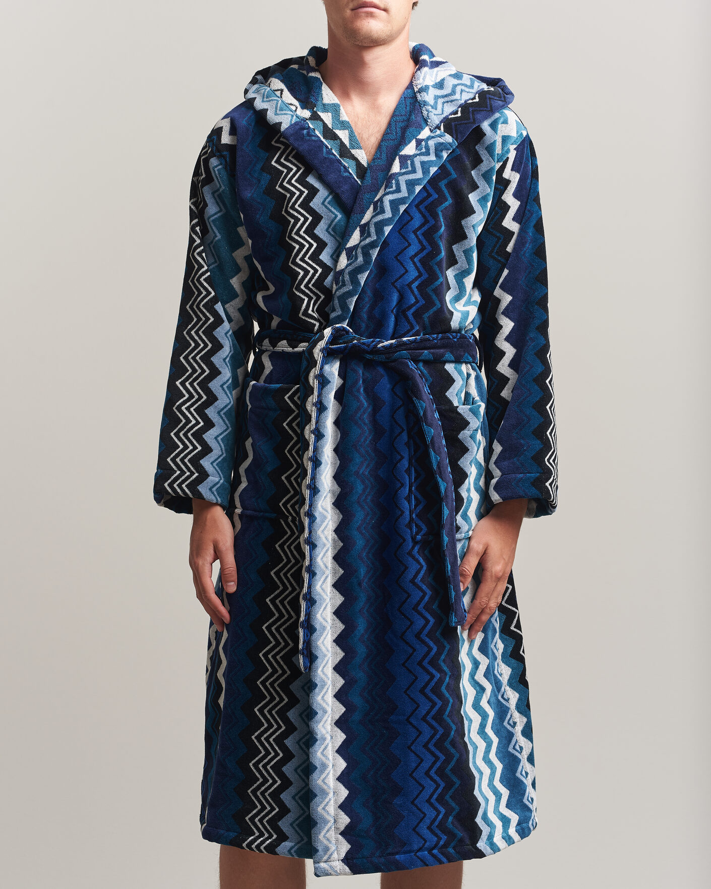 Uomini | Accappatoi & Pigiami | Missoni Home | Giacomo Hooded Bathrobe Multi Blue