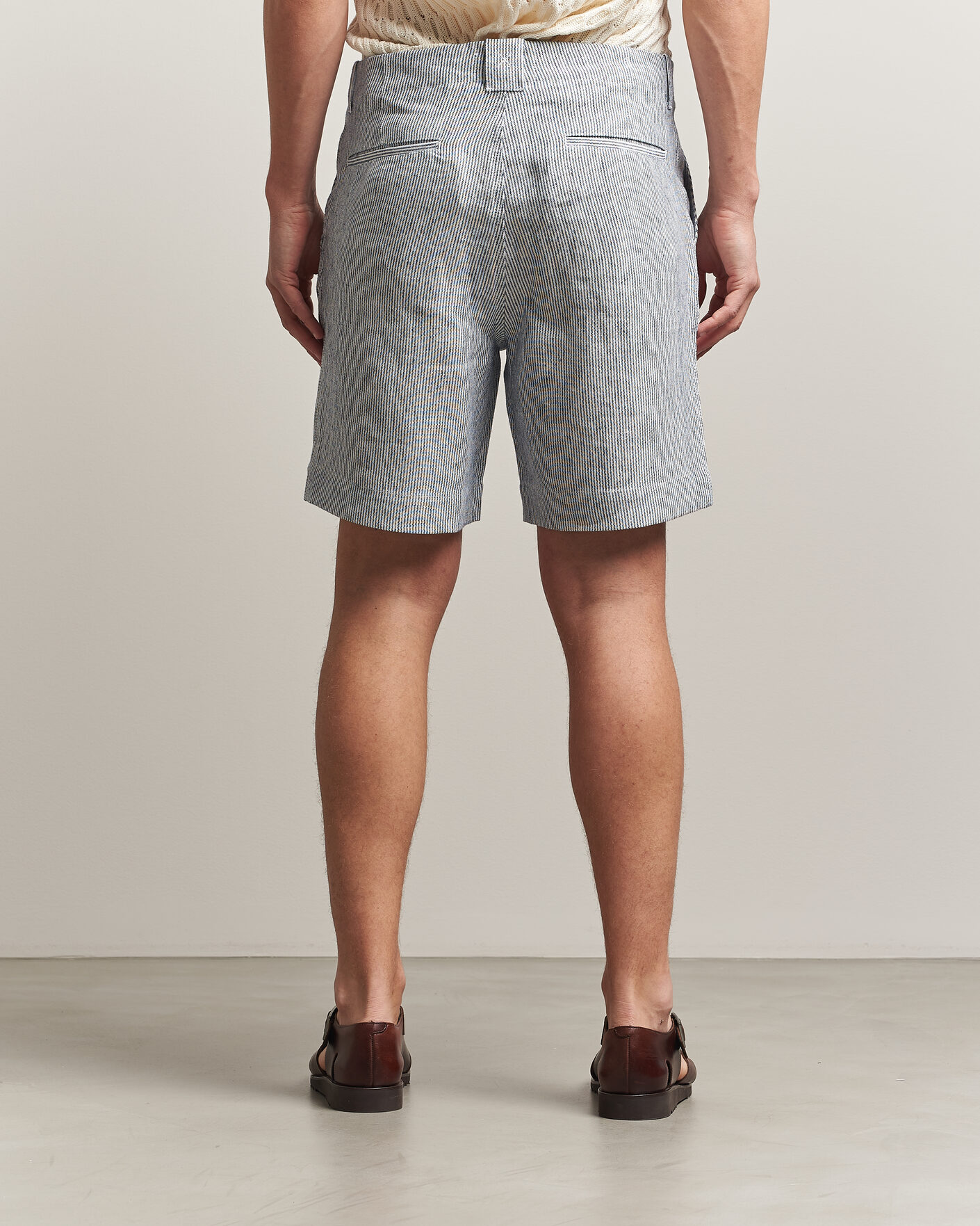 Uomini | Pantaloncini | Peregrine | Windsor Linen Shorts Navy Stripe