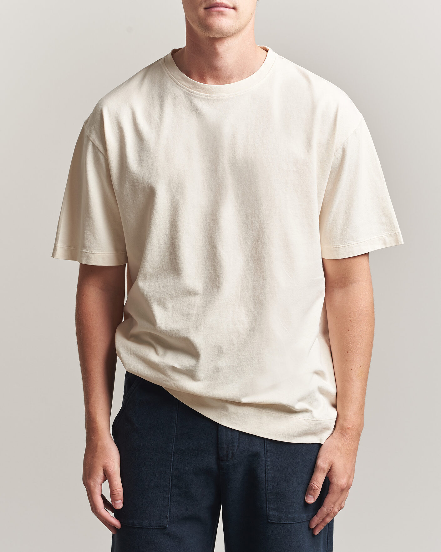 Uomini | T-shirt | Massimo Alba | Nevis Brushed Cotton T-Shirt Soft White