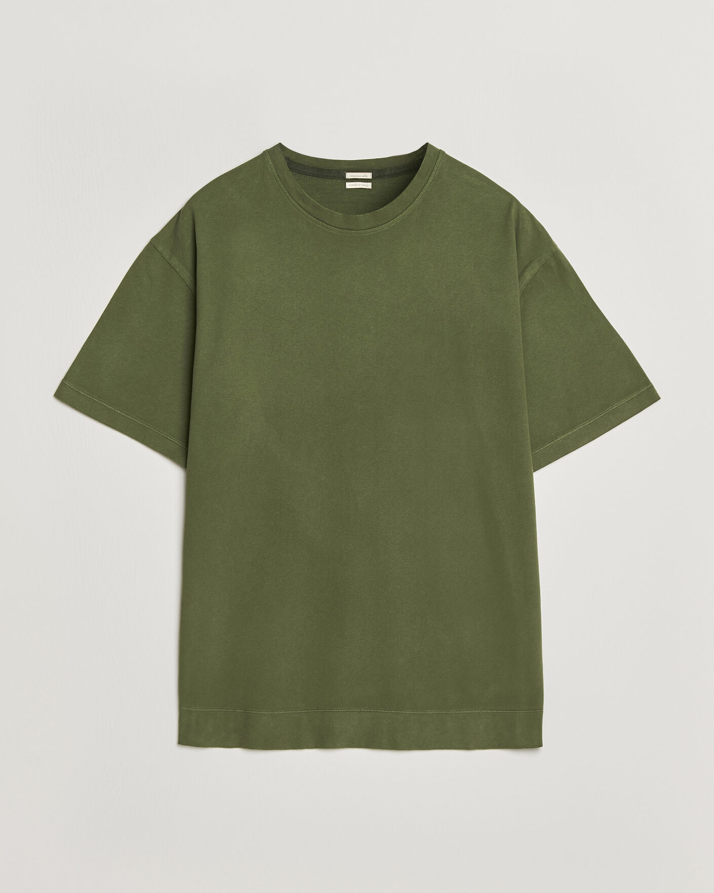 Uomini | T-shirt | Massimo Alba | Nevis Brushed Cotton T-Shirt Moss Green