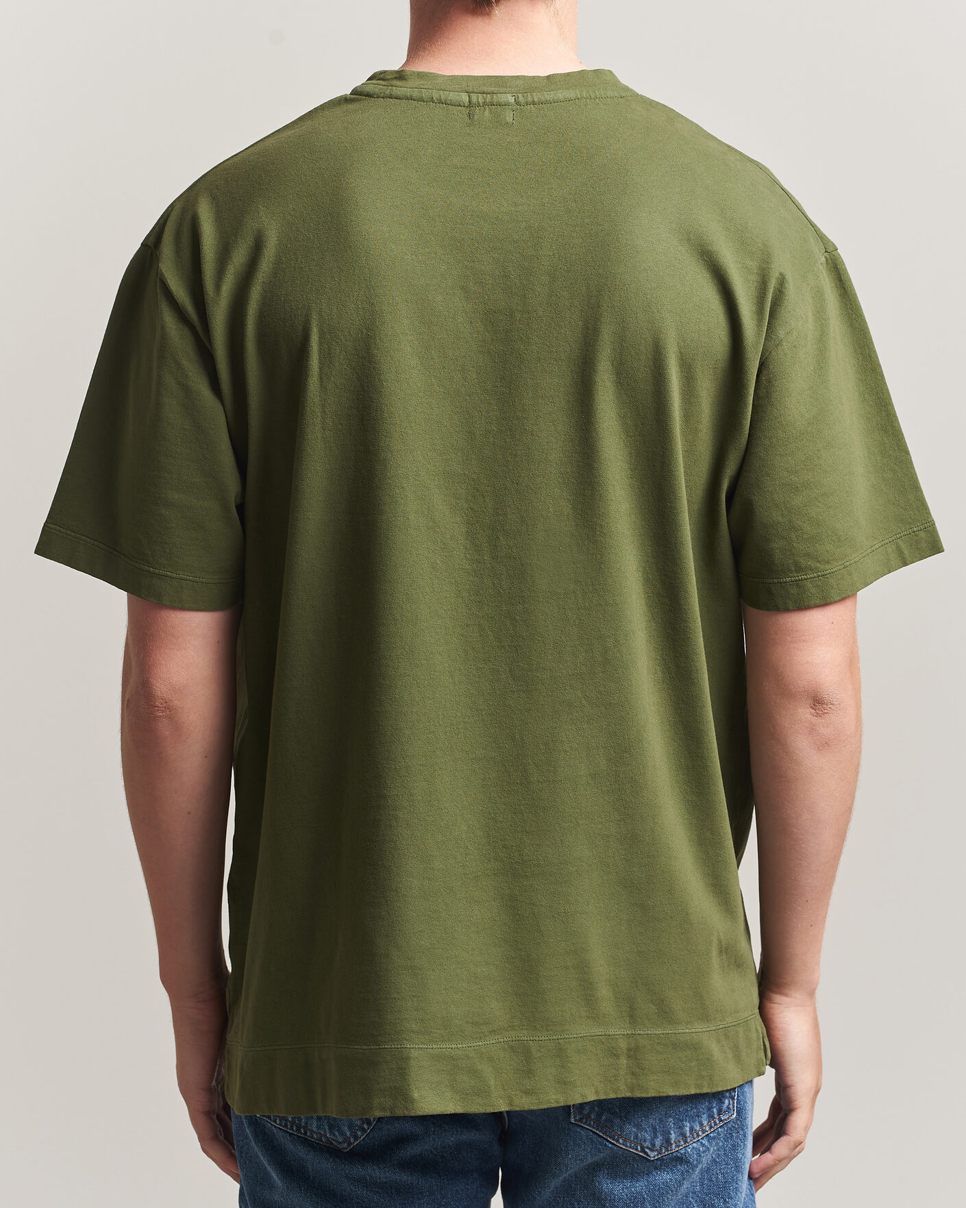 Uomini | T-shirt | Massimo Alba | Nevis Brushed Cotton T-Shirt Moss Green