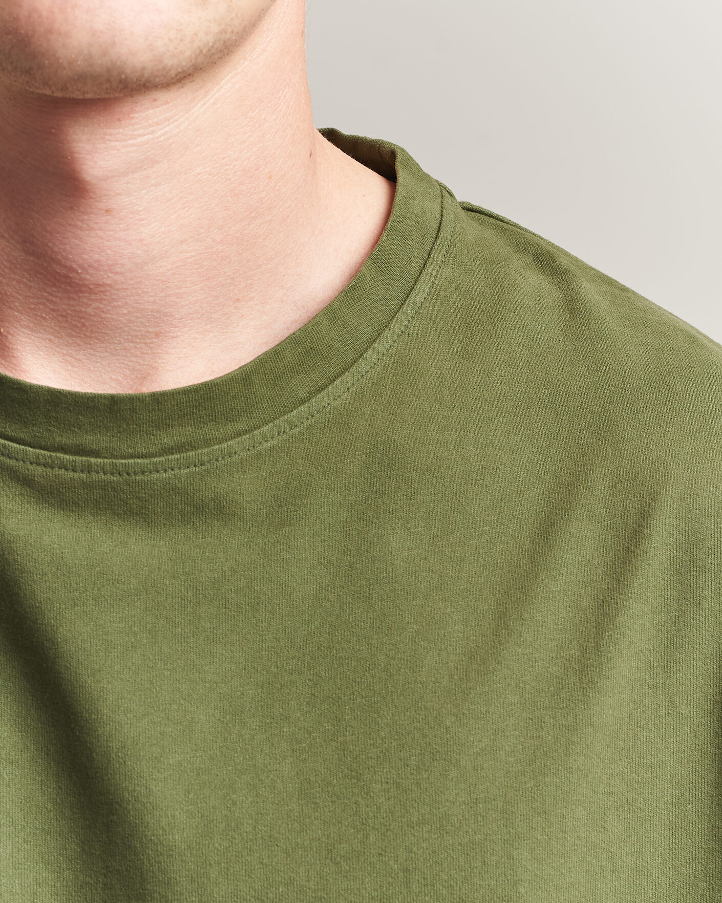 Uomini | T-shirt | Massimo Alba | Nevis Brushed Cotton T-Shirt Moss Green