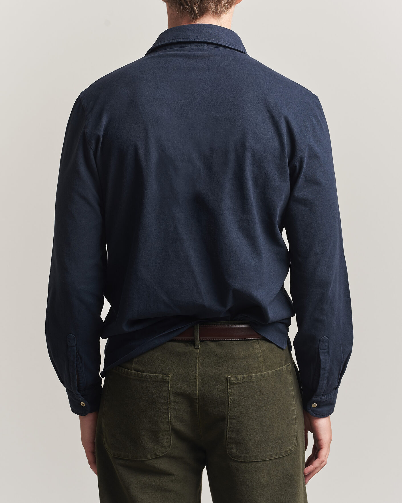 Uomini | Polo | Massimo Alba | Raya Long Sleeve Polo Navy
