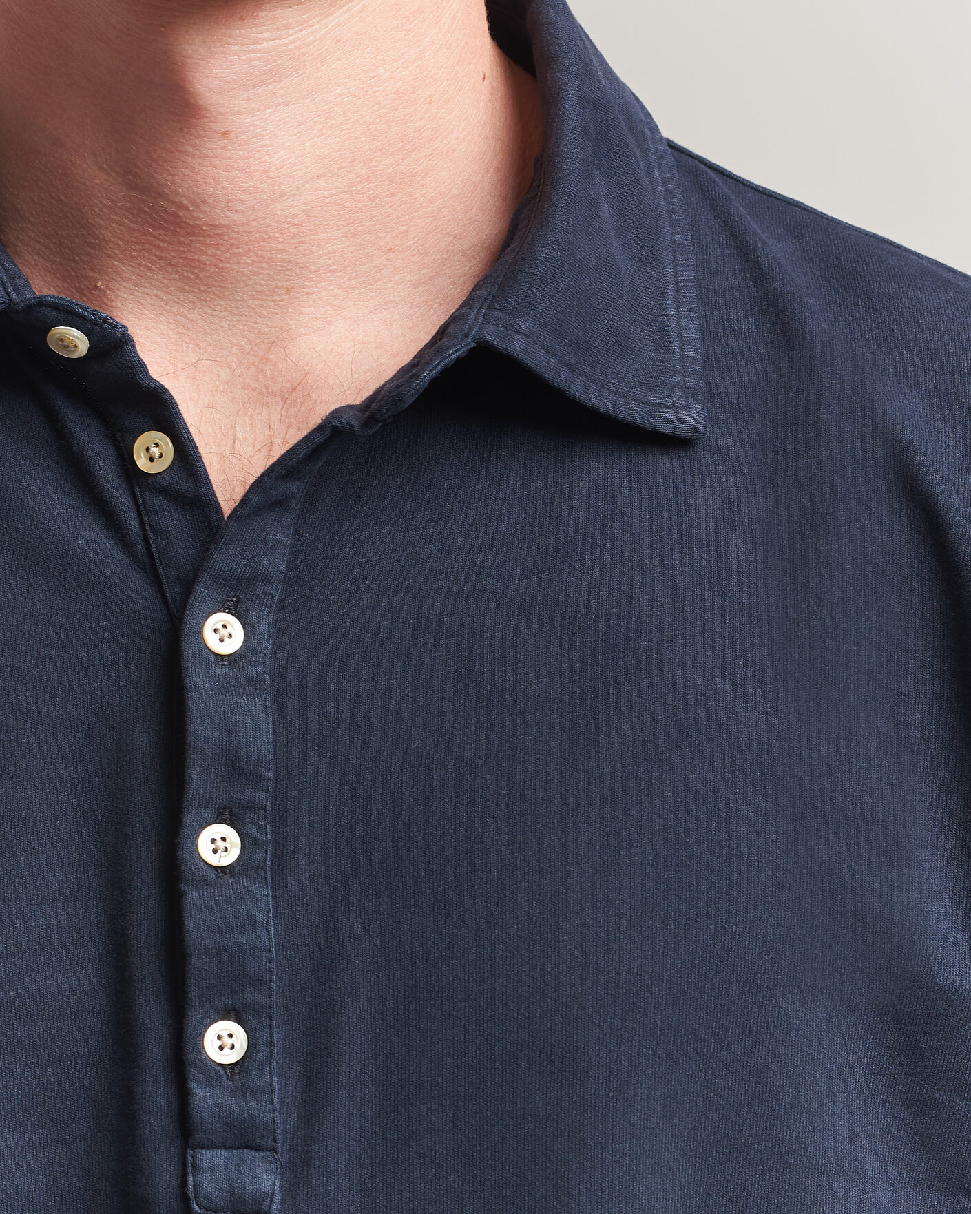 Uomini | Polo | Massimo Alba | Raya Long Sleeve Polo Navy