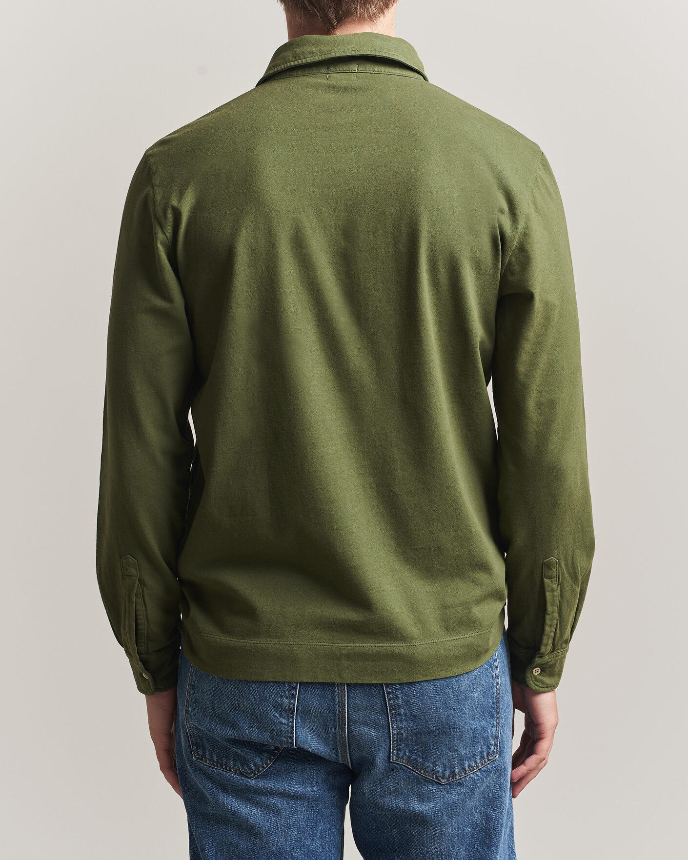 Uomini | Polo | Massimo Alba | Raya Long Sleeve Polo Moss Green