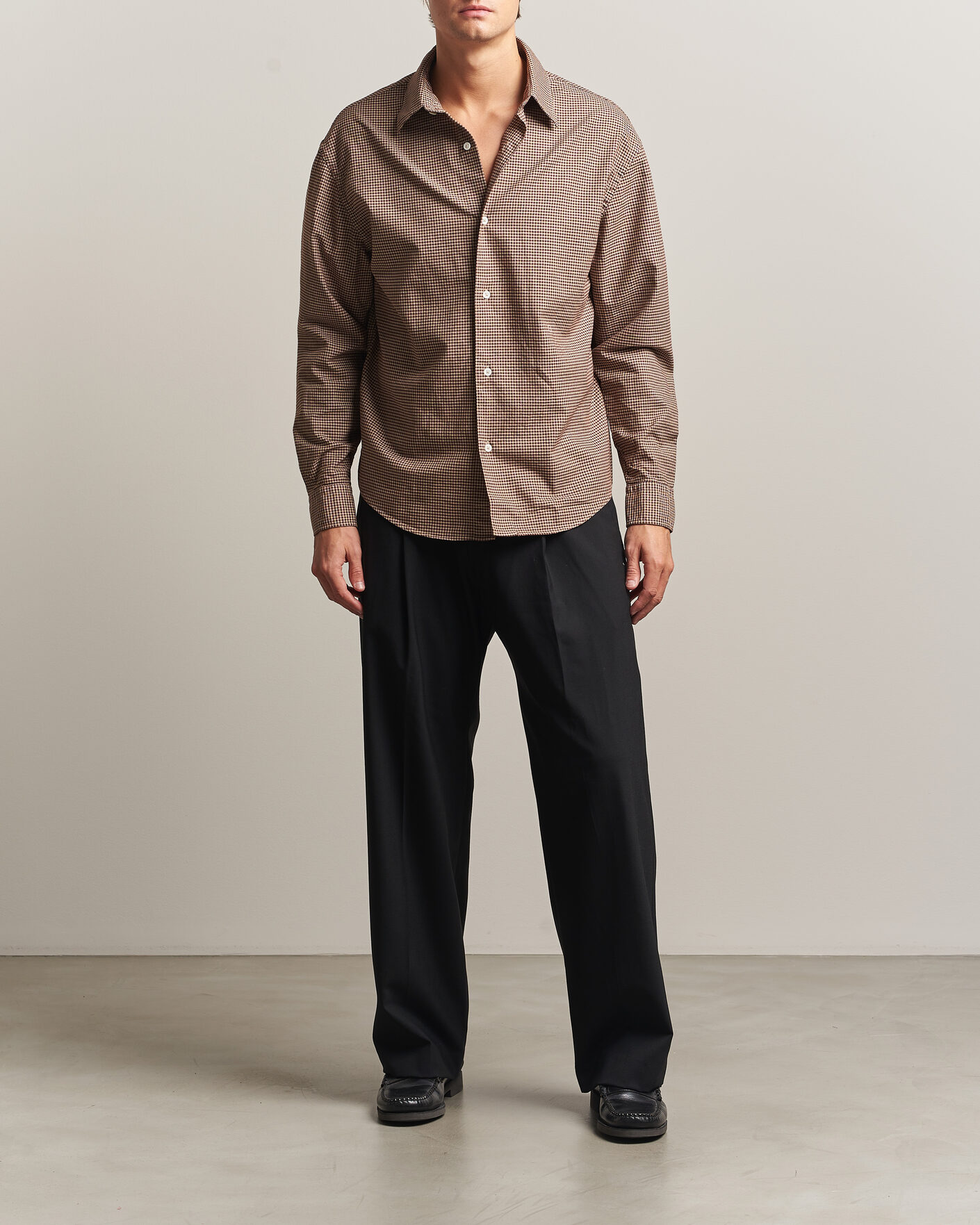 Uomini | Camicie | Massimo Alba | Boxy Microcheck Shirt Fossil