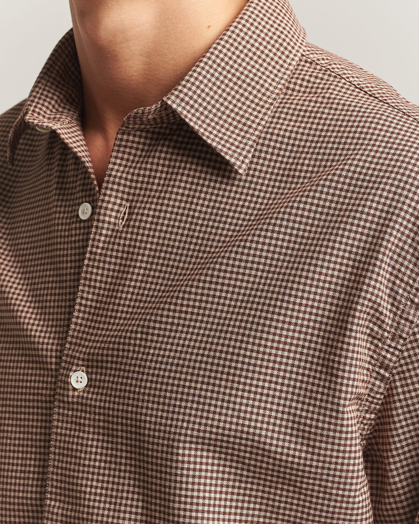 Uomini | Camicie | Massimo Alba | Boxy Microcheck Shirt Fossil