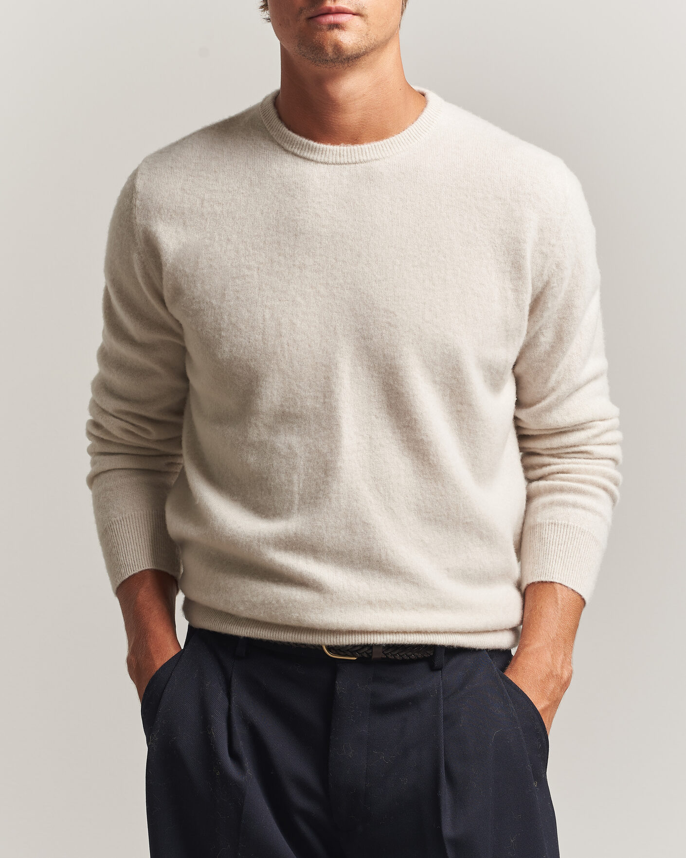 Uomini | Maglieria | Massimo Alba | Kane Brushed Cashmere Sweater Magnolia