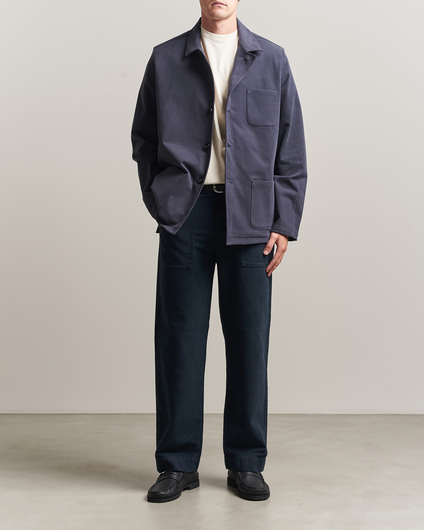 Uomini | Giacche | Massimo Alba | Florida Brushed Cotton Jacket Navy